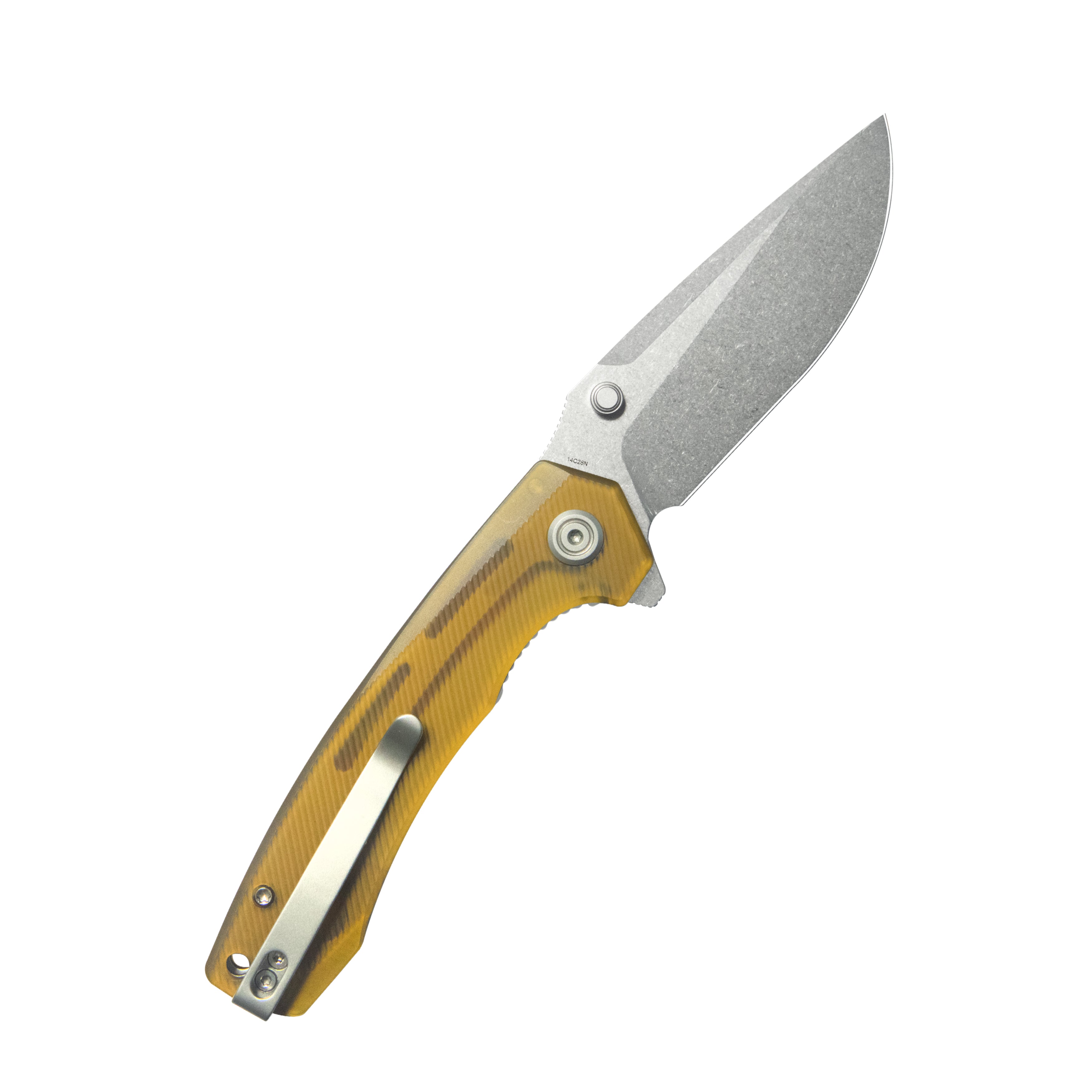 Calyce Liner Lock Flipper Folding Knife Ultem Handle 3.27" Bead Blasted 14C28N KU901R