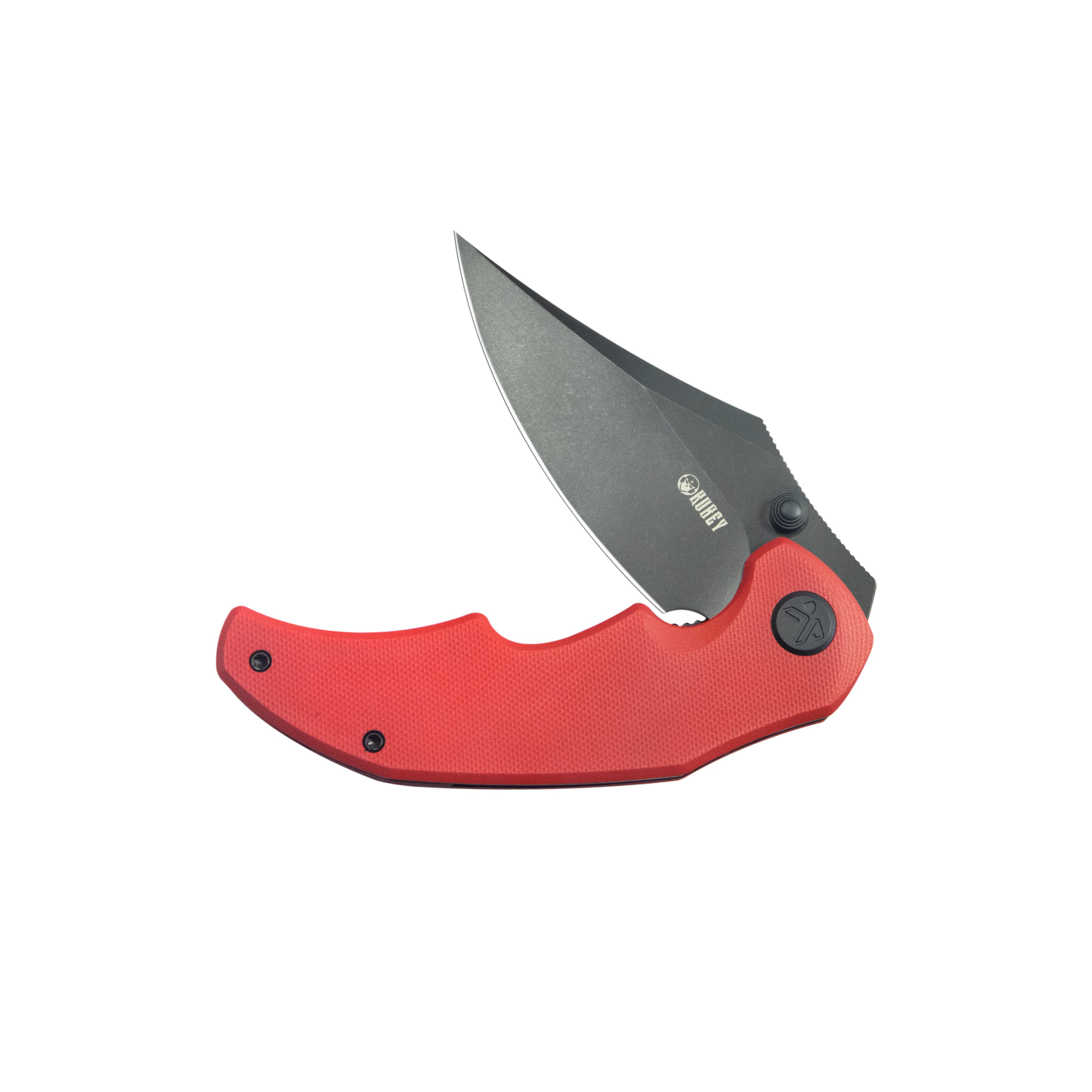 Kubey Ceto Flipper Camping Folding Knife Red G-10 Handle 3.46" Blackwash 14C28N Blade KU181E