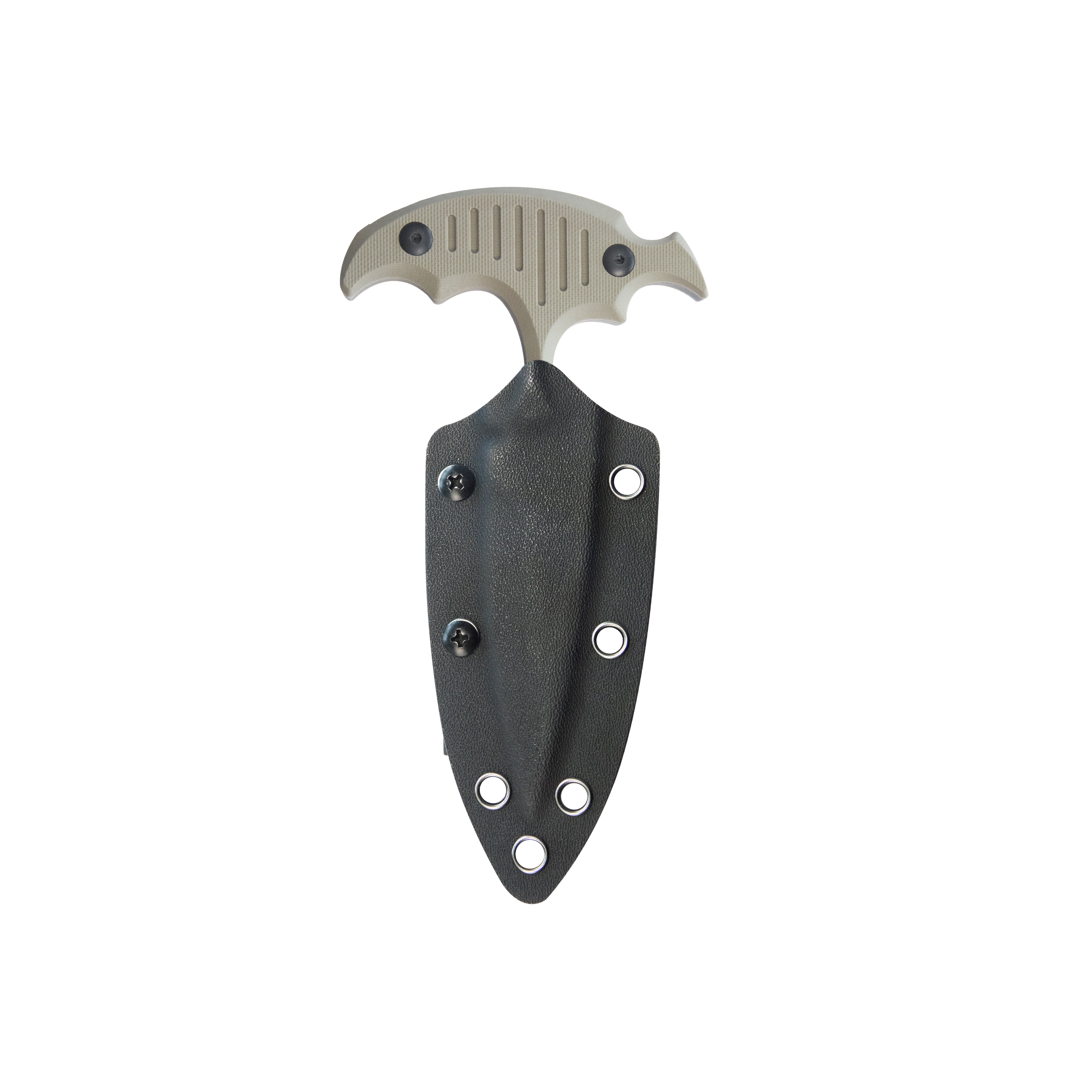 Medusa Push Dagger Fixed Blade Outdoor Knives w/ Kydex Sheath Tan G-10 Black Coating 14C28N KU242E