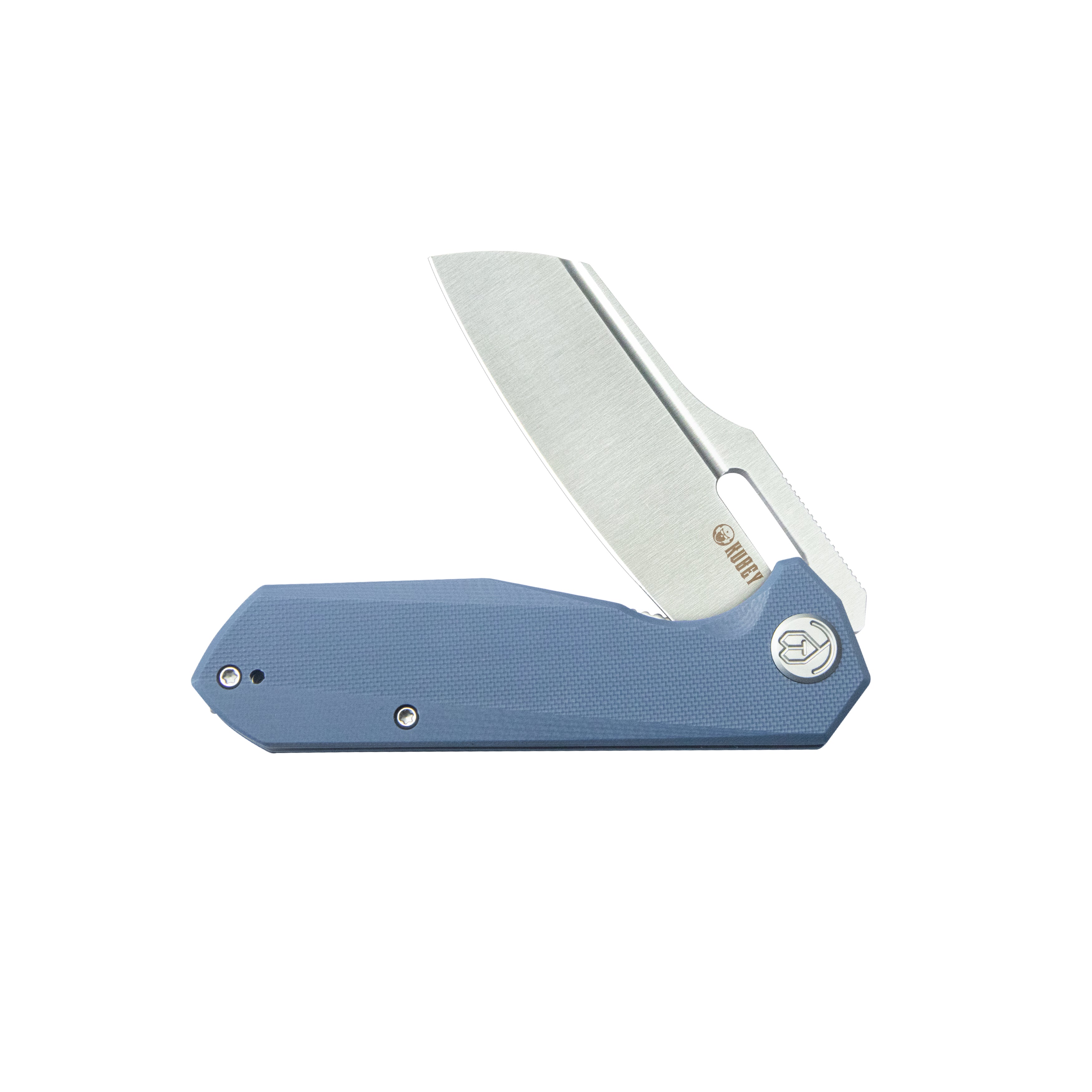 Kubey Atlas Liner Lock Folding Knife Blue G10 Handle 3.31" Satin 14C28N KU328H