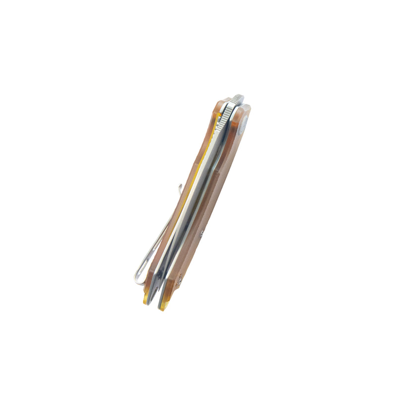 Leaf Liner Lock Front Flipper Folding Knife Ultem Handle 2.99" Beadblast AUS-10 KU333G
