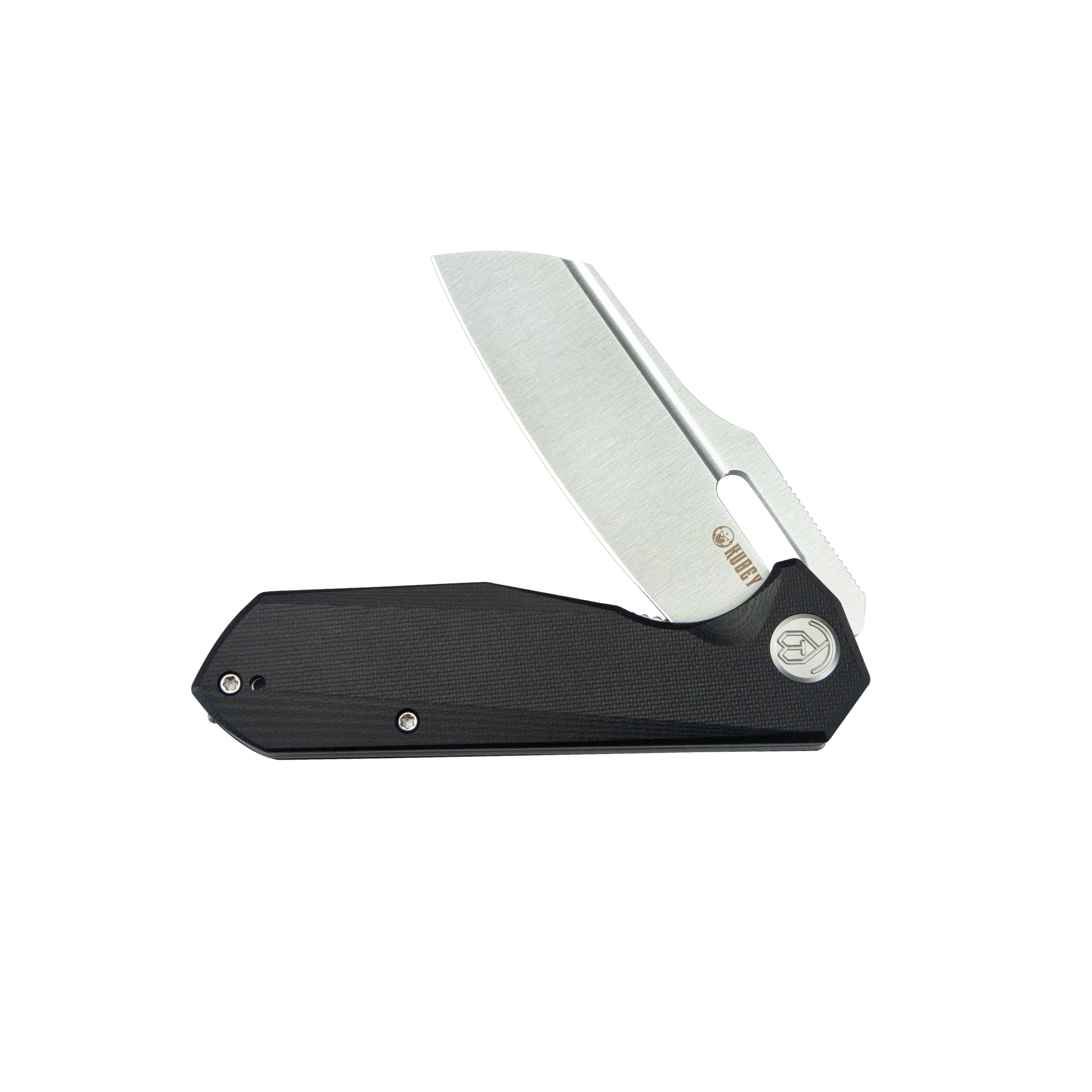 Kubey Atlas Liner Lock Folding Knife Black G10 Handle 3.31" Satin 14C28N KU328D