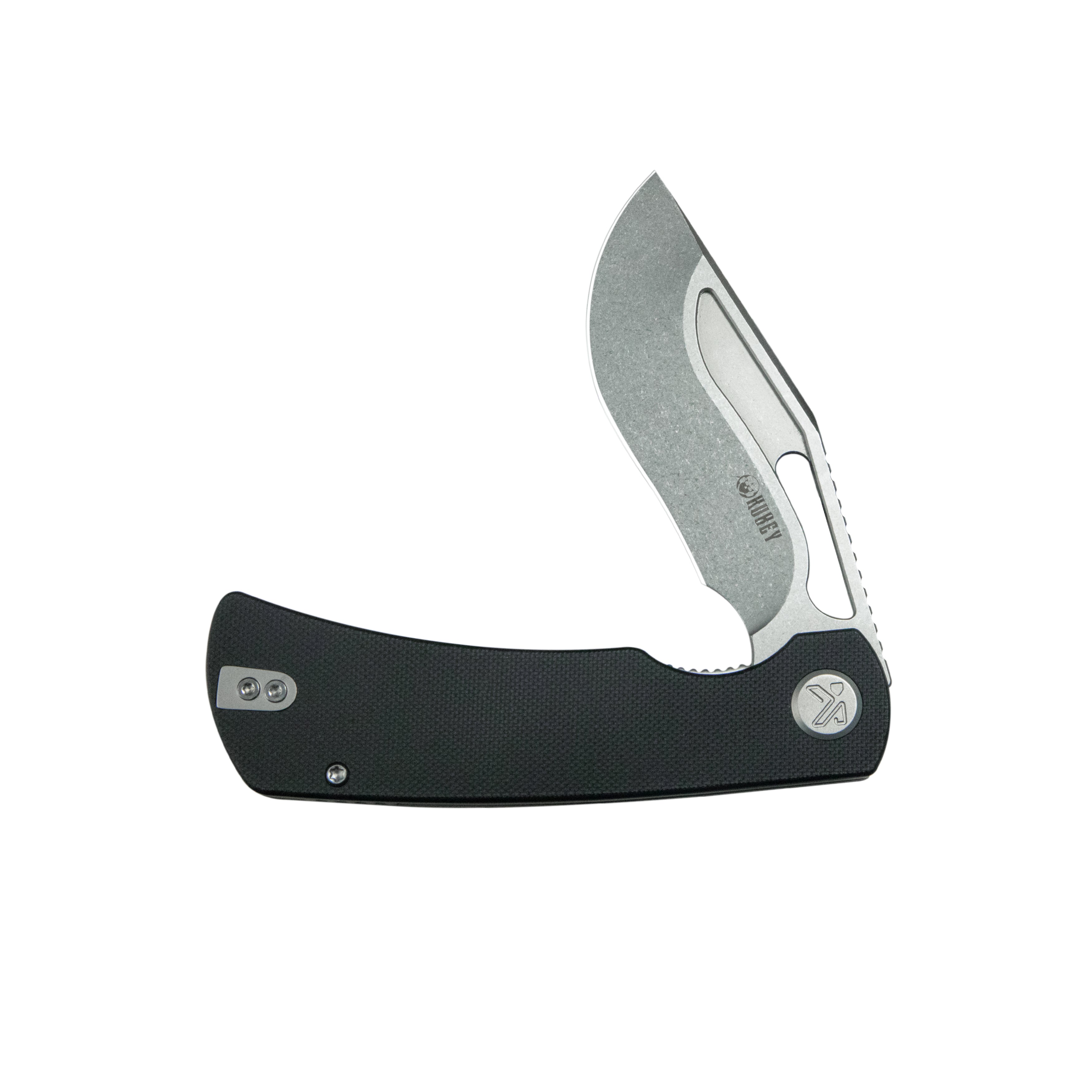 Kubey Gurkha EDC Folding Knife Black G-10 Handle 3.50" Beadblast Sandvik 14C28N Blade Knife KU397A