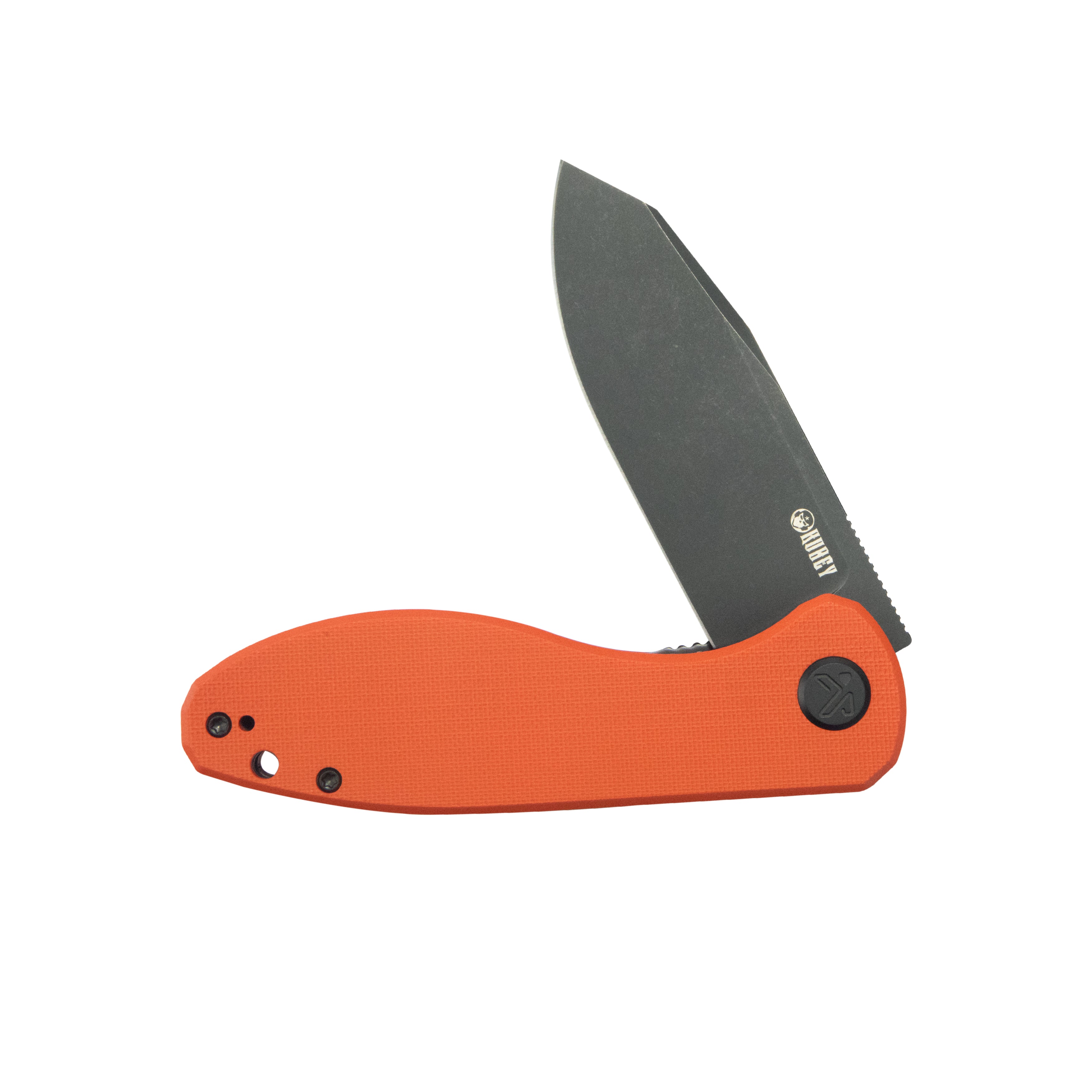 Master Chief Outdoor Folding Pocket Knife Orange G10 Handle 3.43" Blackwash 14C28N KU358O