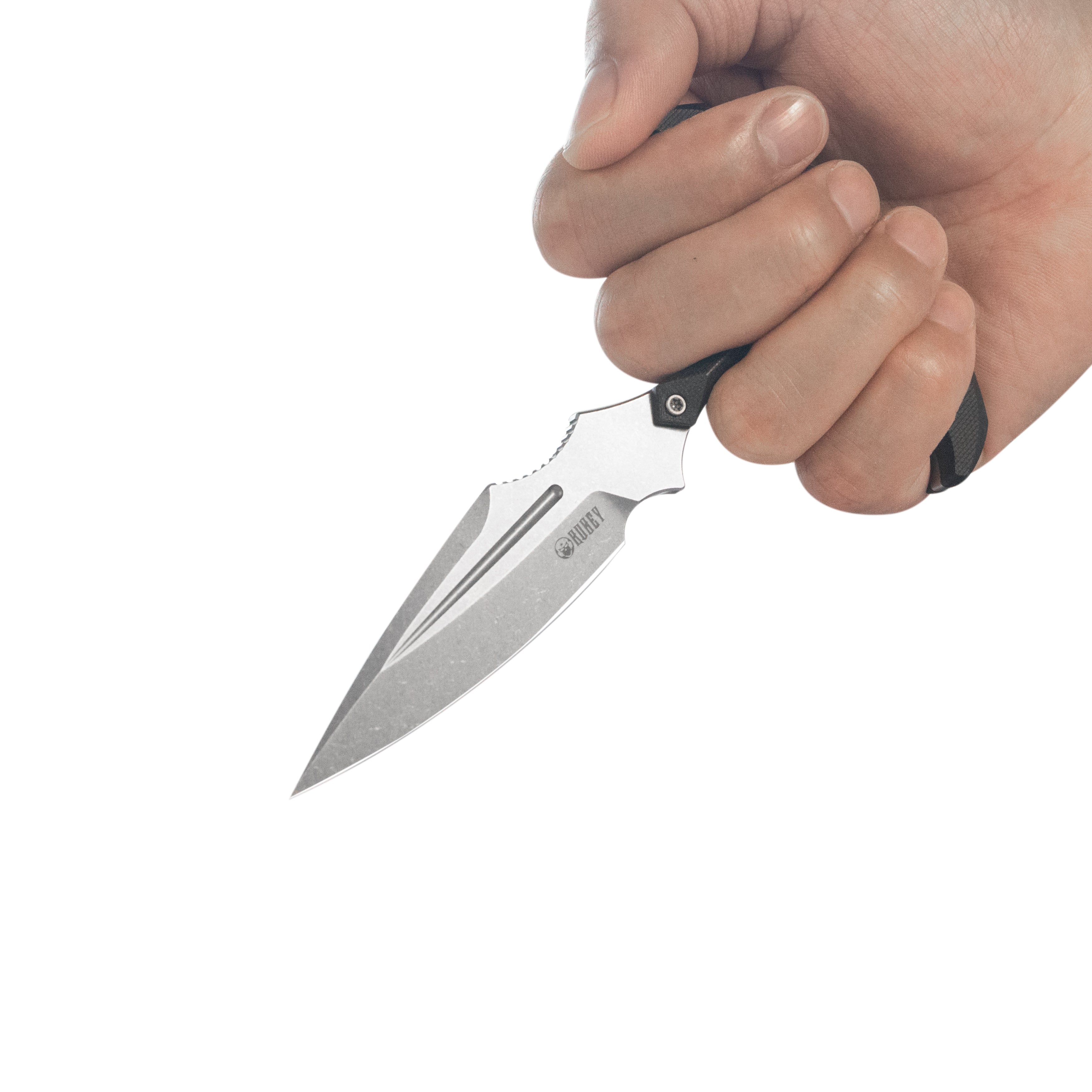 Medusa Push Dagger Fixed Blade Outdoor Knives w/ Kydex Sheath Black G-10 Beadblast 14C28N KU242A