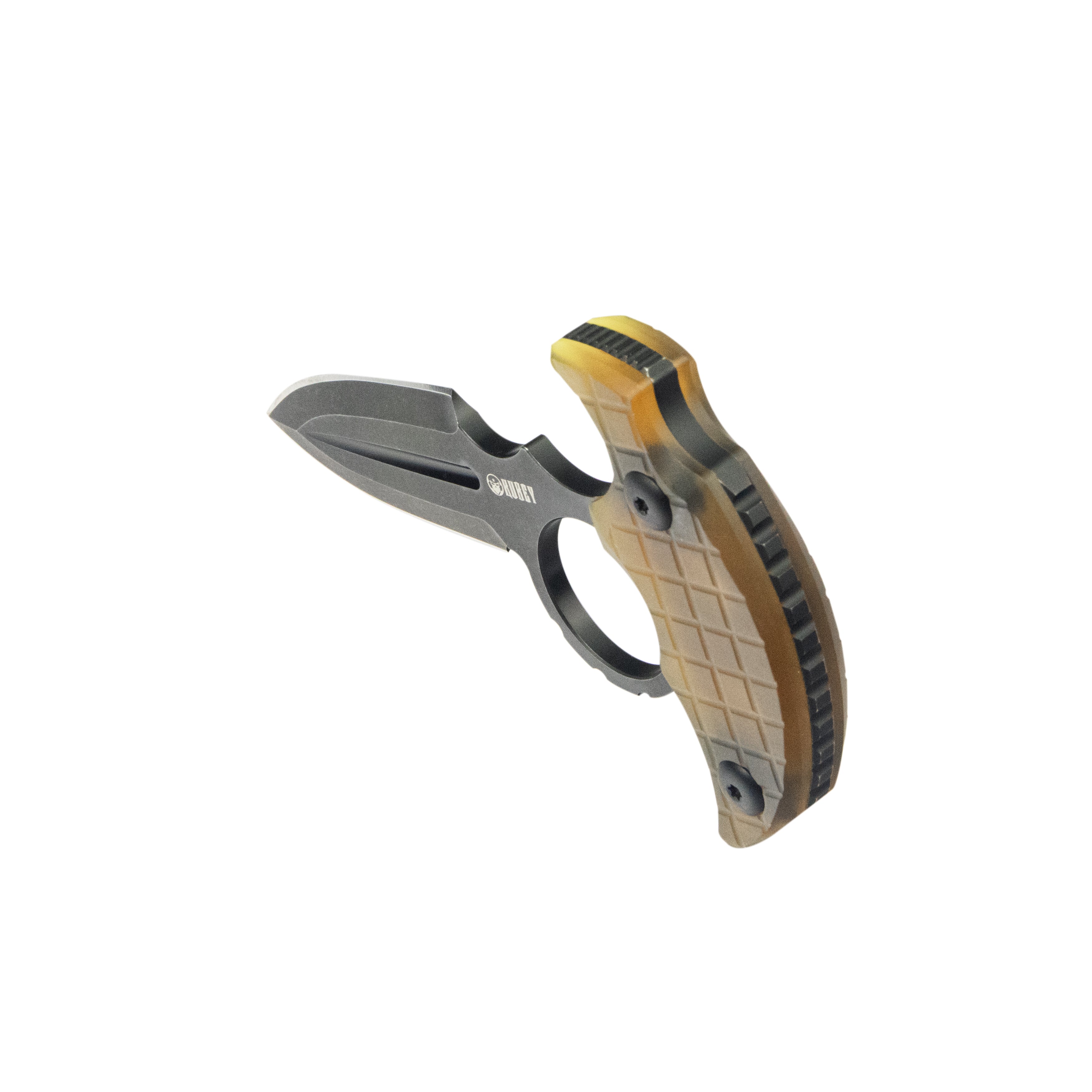 Kubey Cavy Fixed Blade Knife Ultem Handle 2.95'' Blackwash 14C28N Blade KU403E