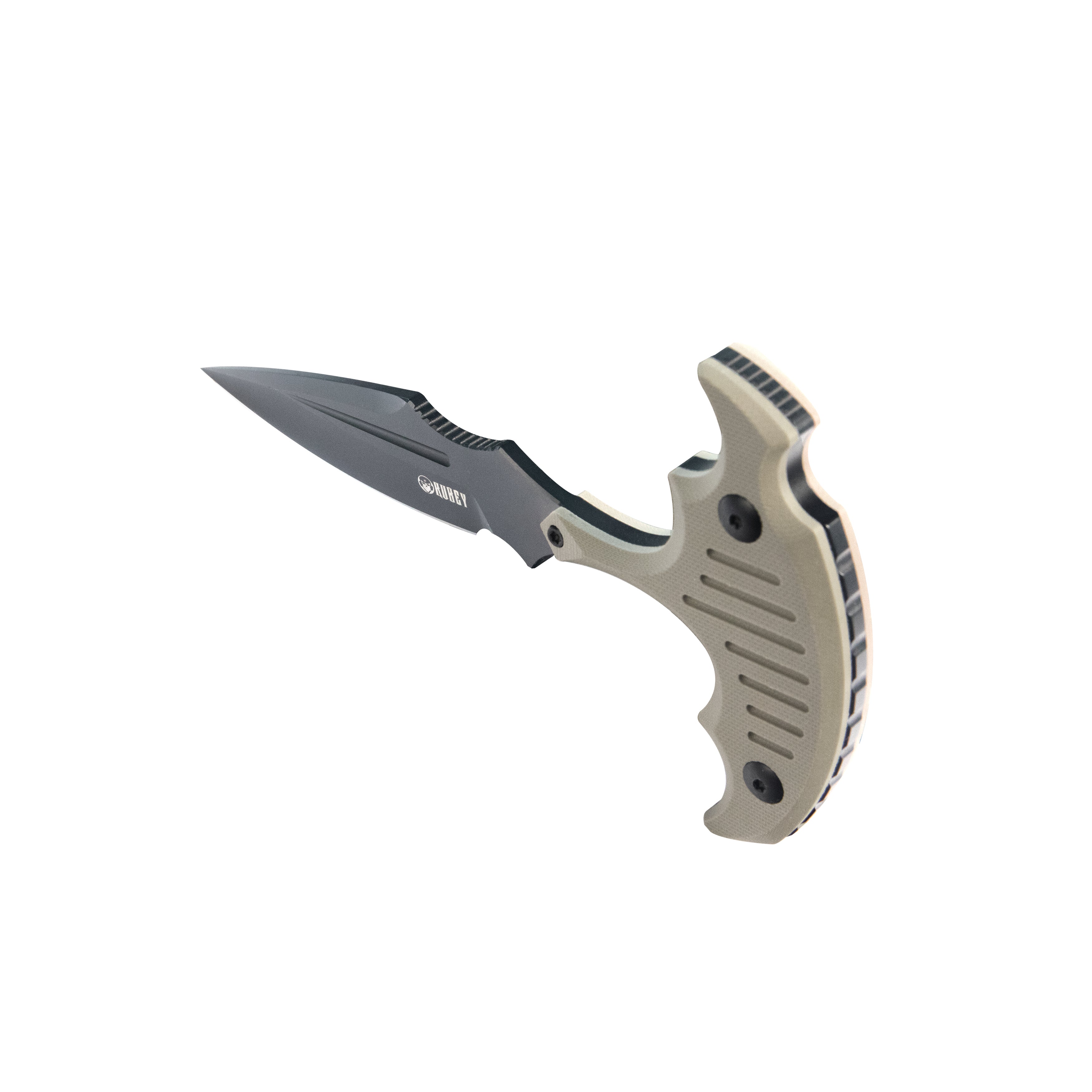 Medusa Push Dagger Fixed Blade Outdoor Knives w/ Kydex Sheath Tan G-10 Black Coating 14C28N KU242E