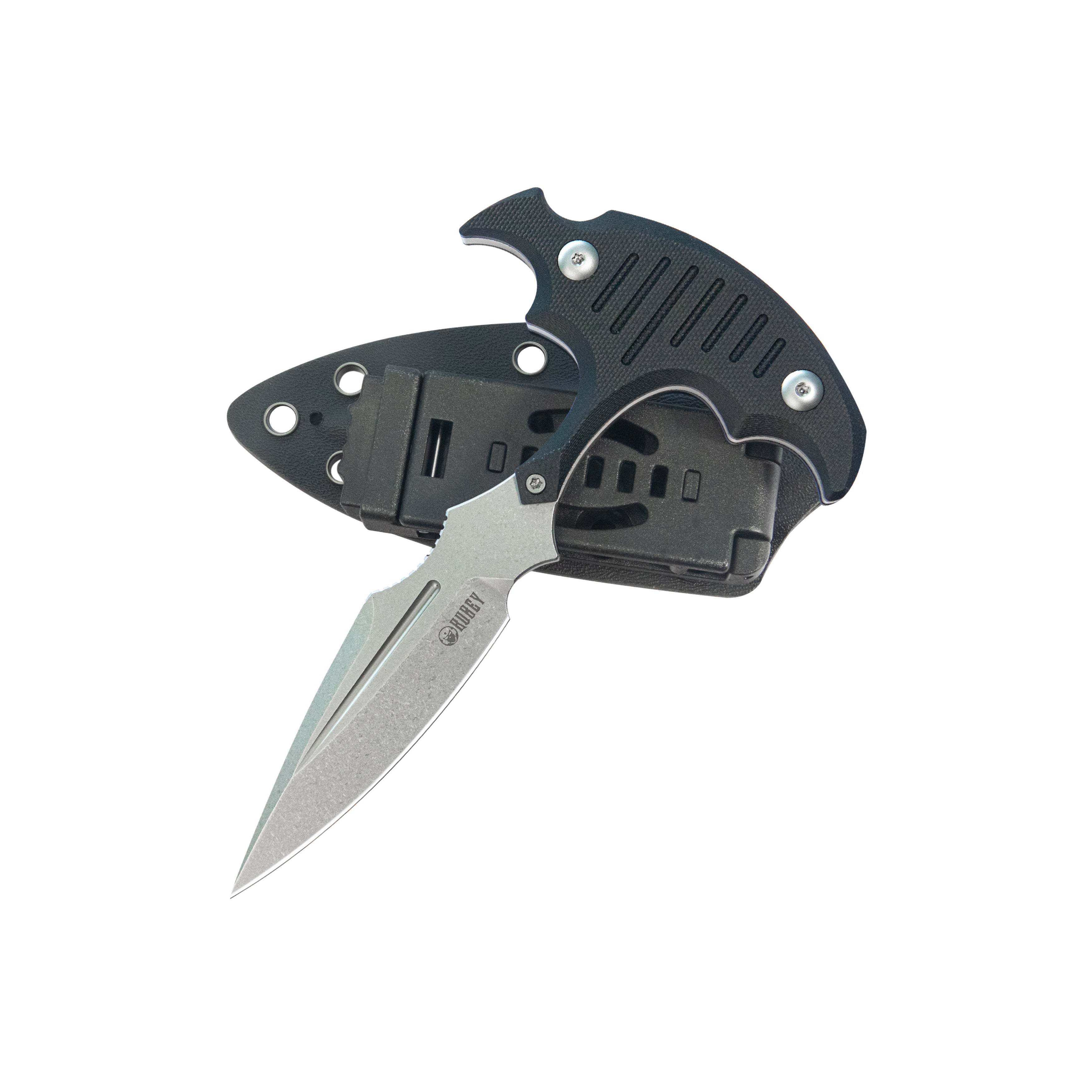 Medusa Push Dagger Fixed Blade Outdoor Knives w/ Kydex Sheath Black G-10 Beadblast 14C28N KU242A