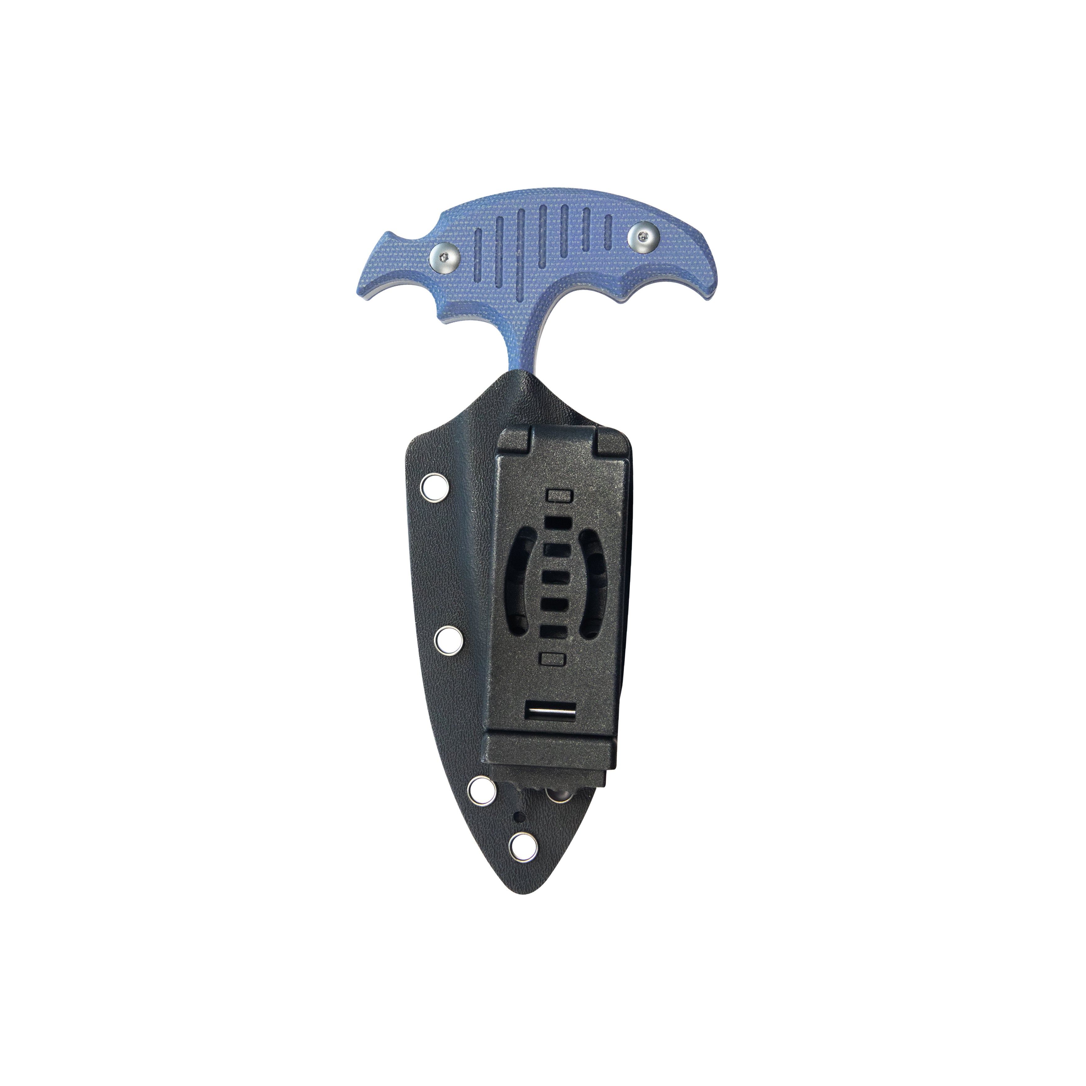 Medusa Push Dagger Fixed Blade Outdoor Knives w/ Kydex Sheath Blue Micarta Beadblast 14C28N KU242D
