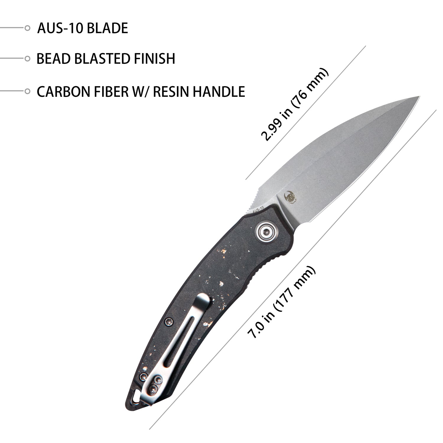 Leaf Linerlock Blk Gold CF KU333D
