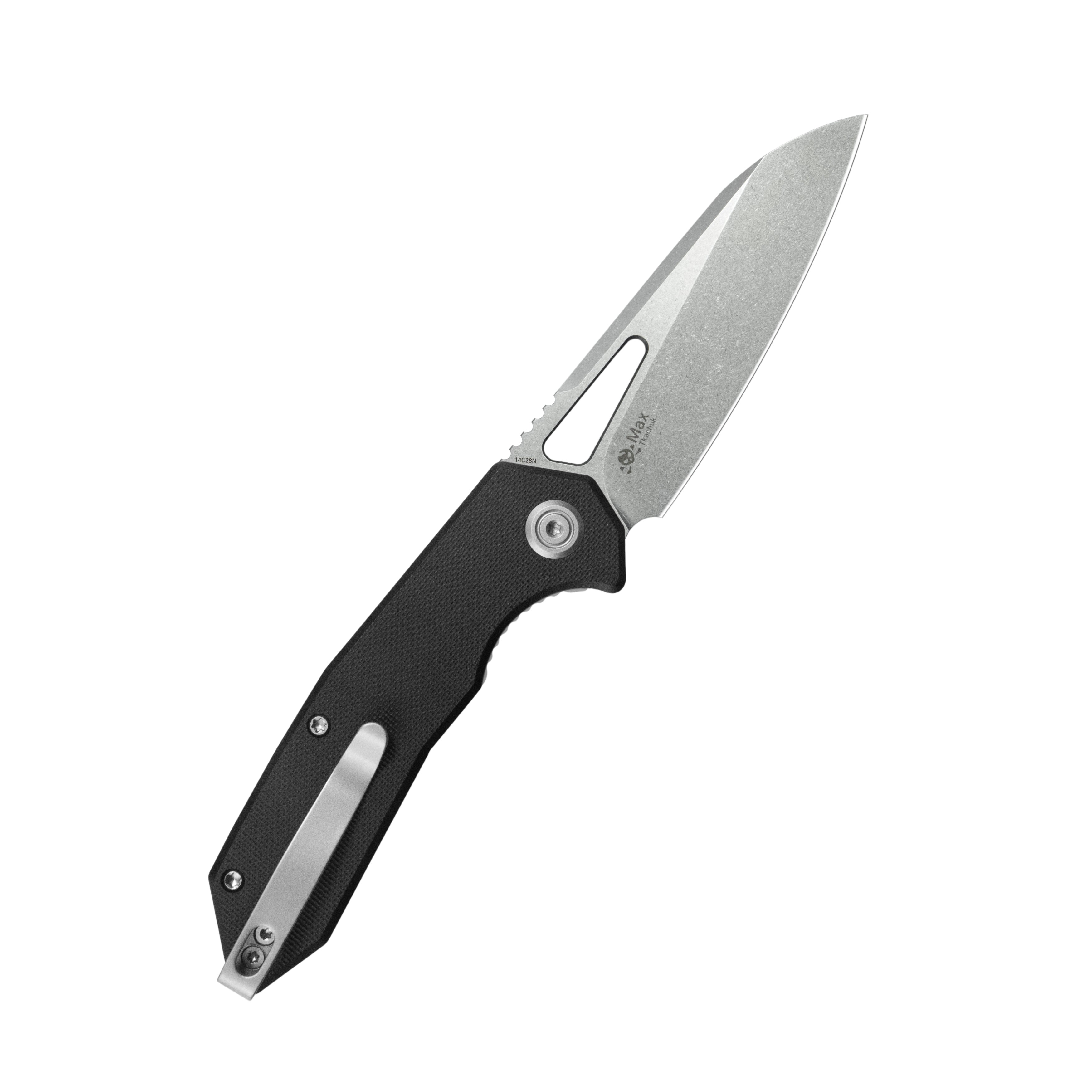 KubeyVagrant Liner Lock Folding Knife Black G10 Handle 3.1" Beadblast 14C28N KU291N