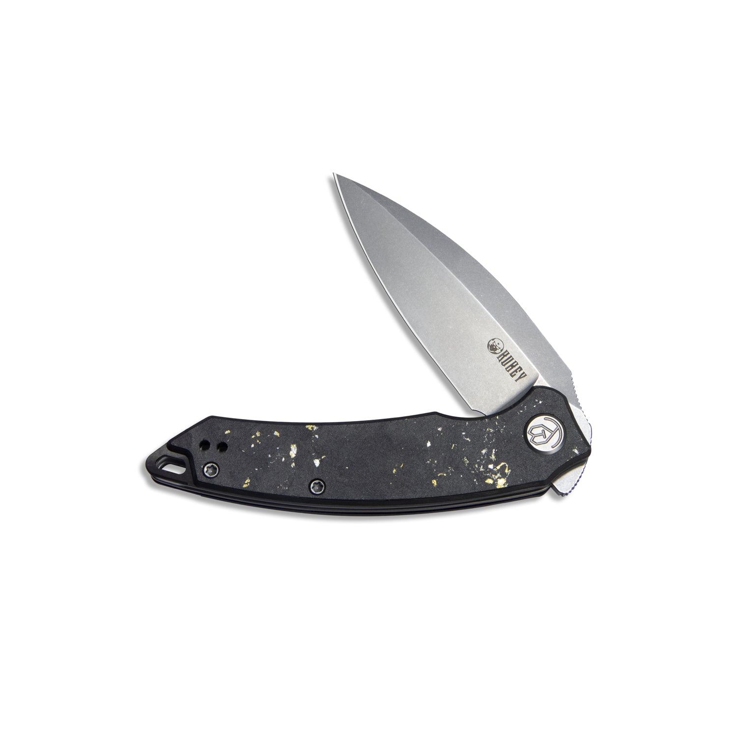 Leaf Linerlock Blk Gold CF KU333D
