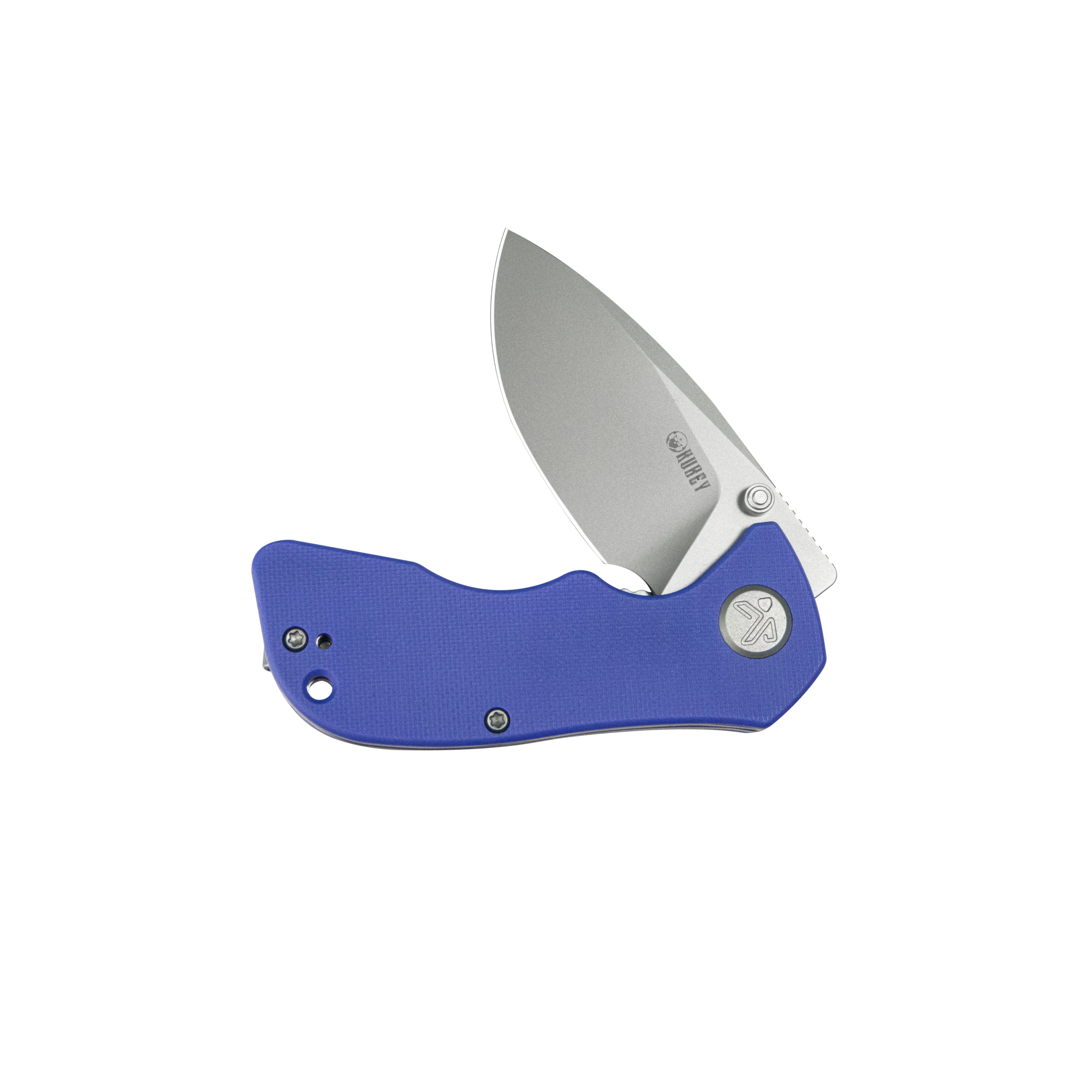 Kubey Karaji Liner Lock Dual Thumb Studs Open Folding Pocket Knife Blue G-10 Handle 2.56" Beadblast 14C28N KU180R