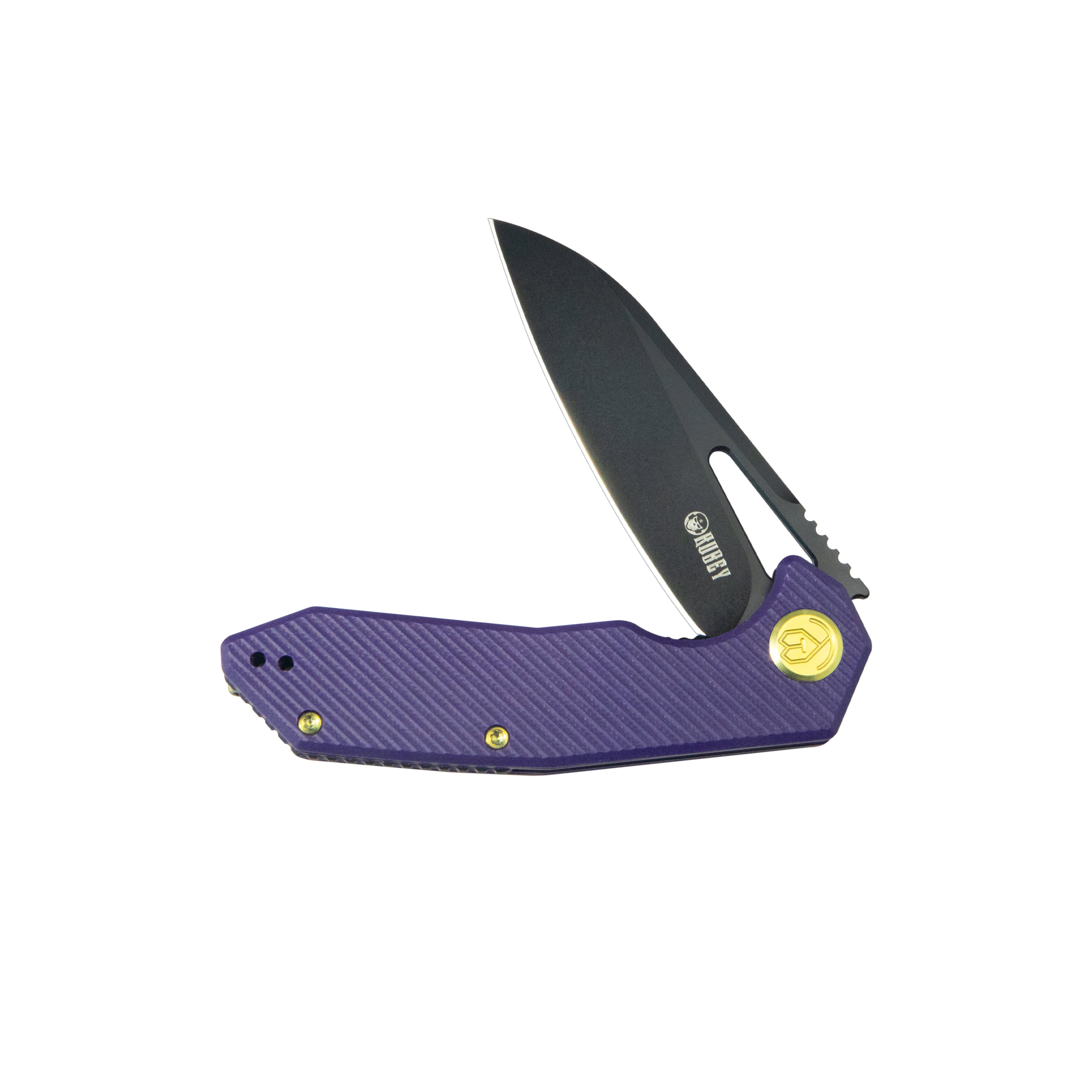 Kubey Vagrant Liner Lock EDC Folding Knife Purple G10 Handle 3.15 inch Blackwash M390 KB291W
