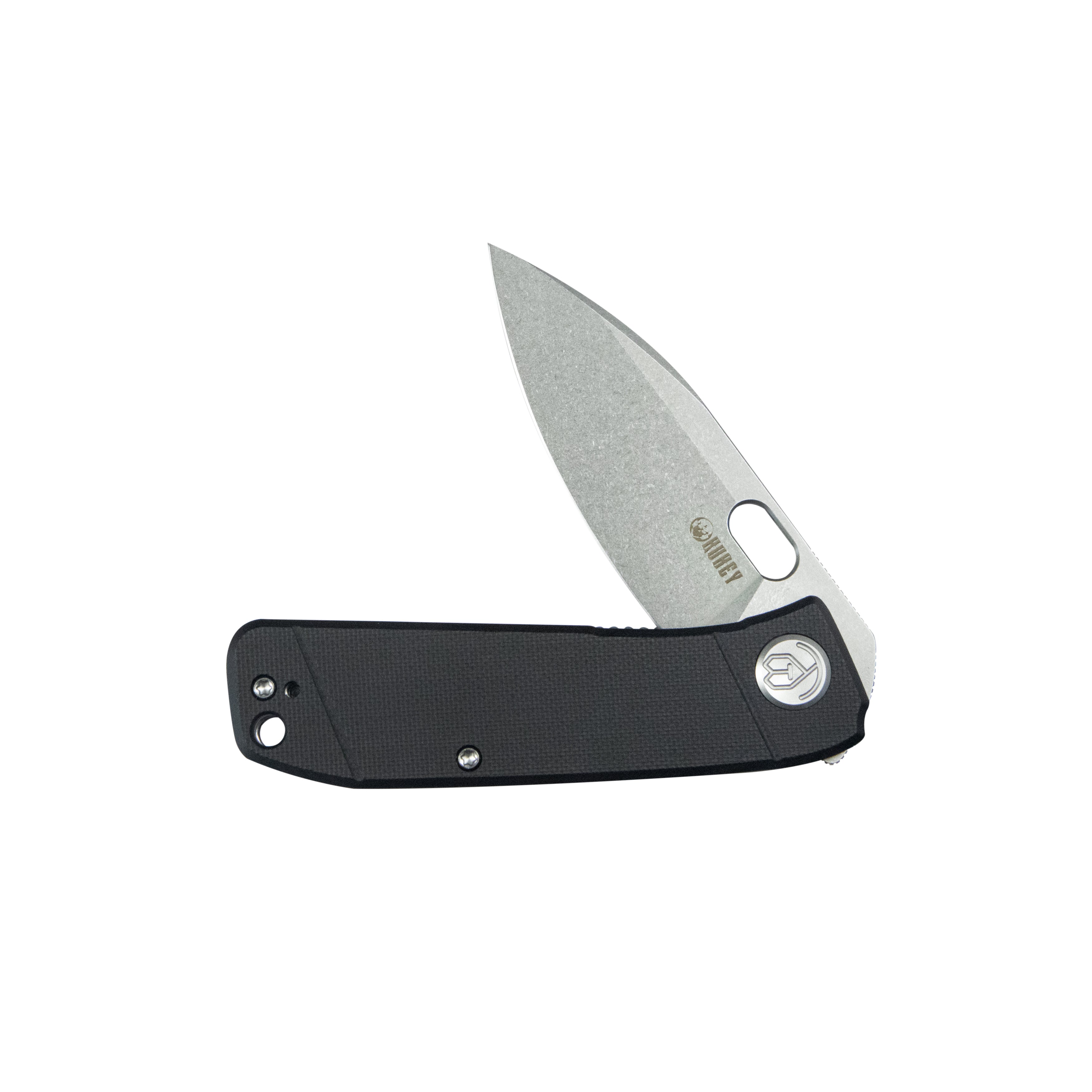 Kubey Hyde Liner Lock Folding Knife Black G10 Handle 2.95" Sand Blasted 14C28N KU2104A