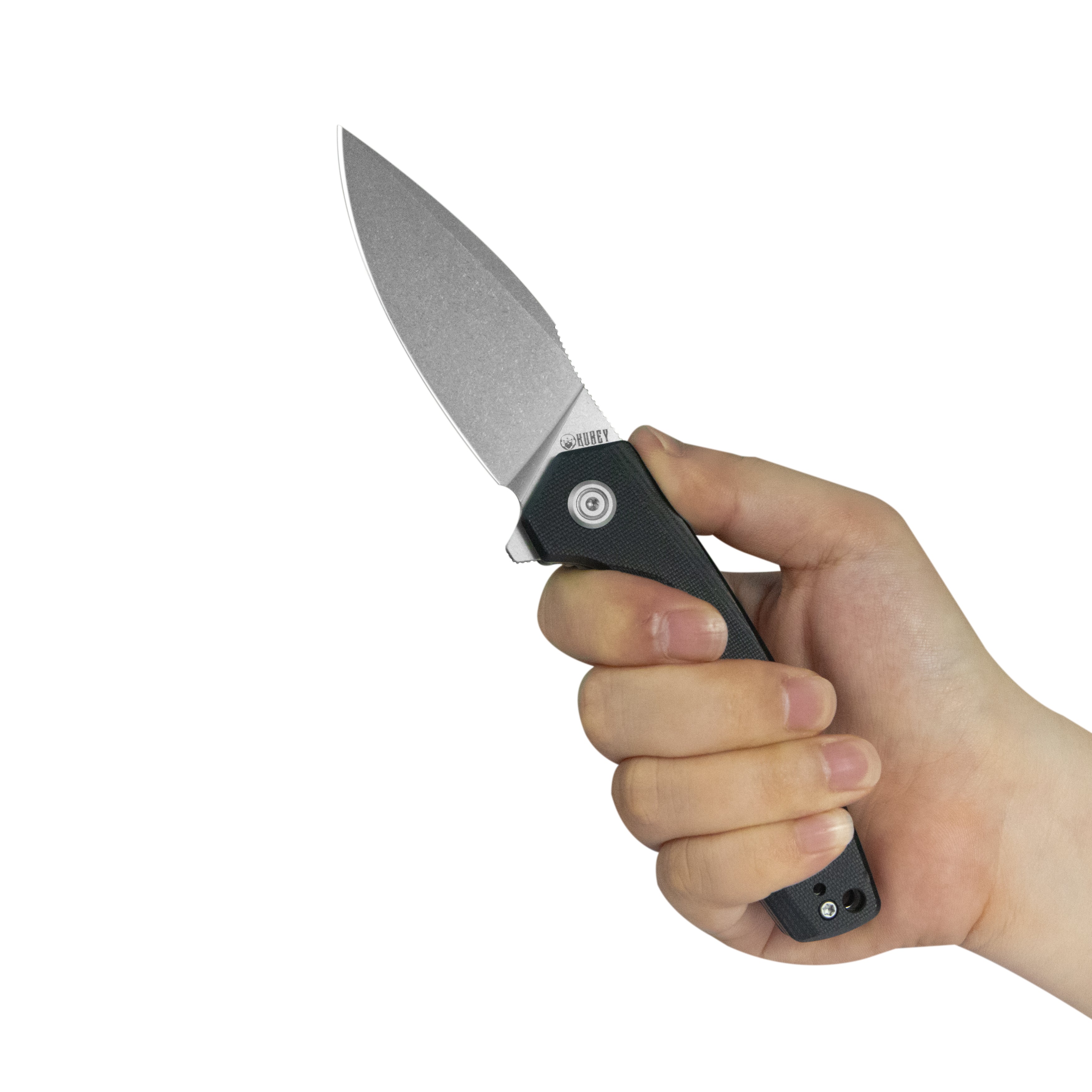 Calyce Liner Lock Flipper Folding Knife Black G10 Handle 3.27" Bead Blasted 14C28N KU901T