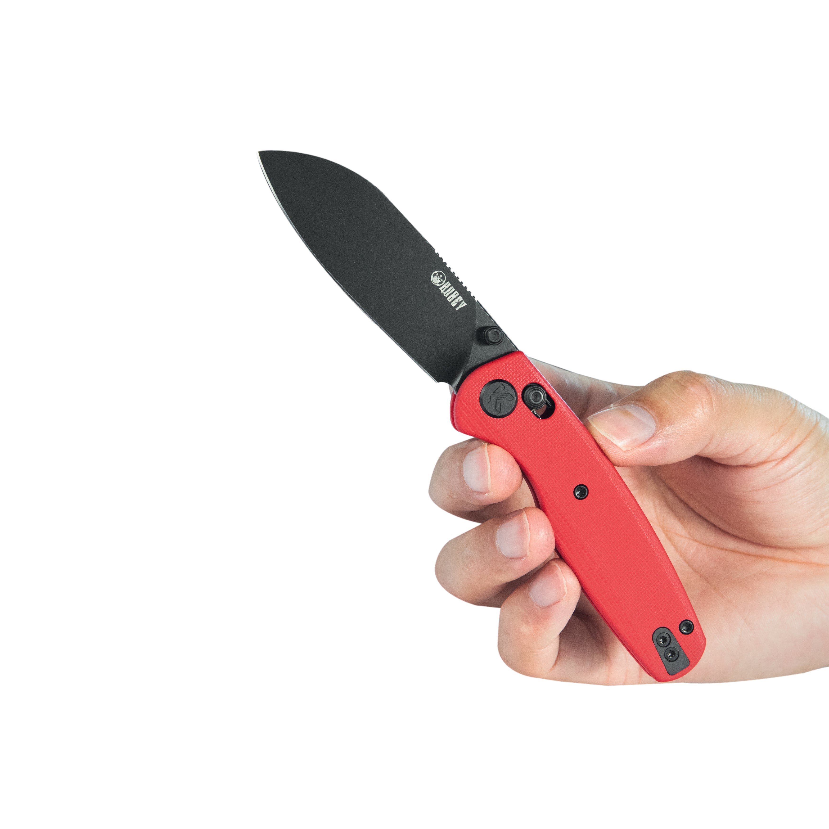 Kubey Breeze Every Carry Pocket Knife Crossbar Lock Red G10 Handle 3.03" Blackwash 14C28N Blade KU288F