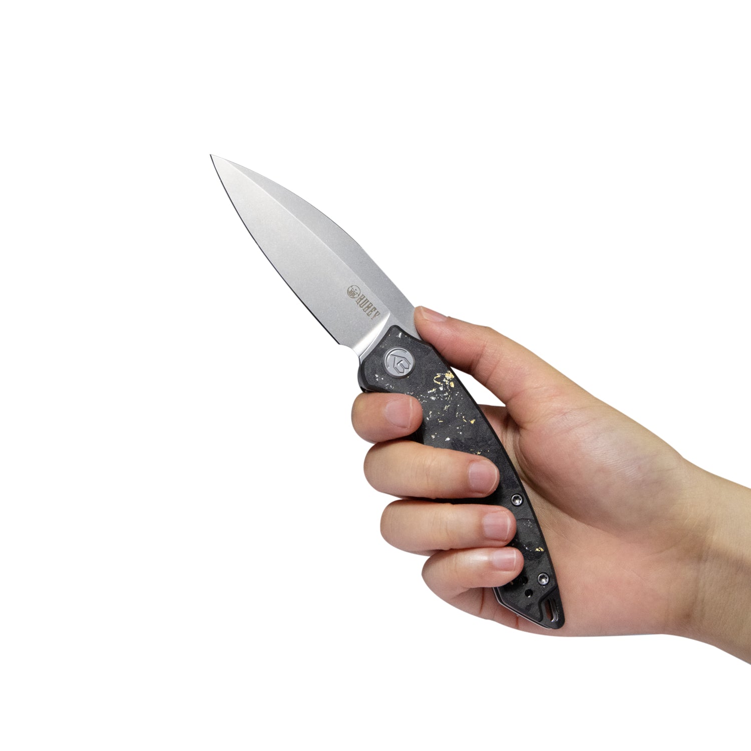 Leaf Linerlock Blk Gold CF KU333D