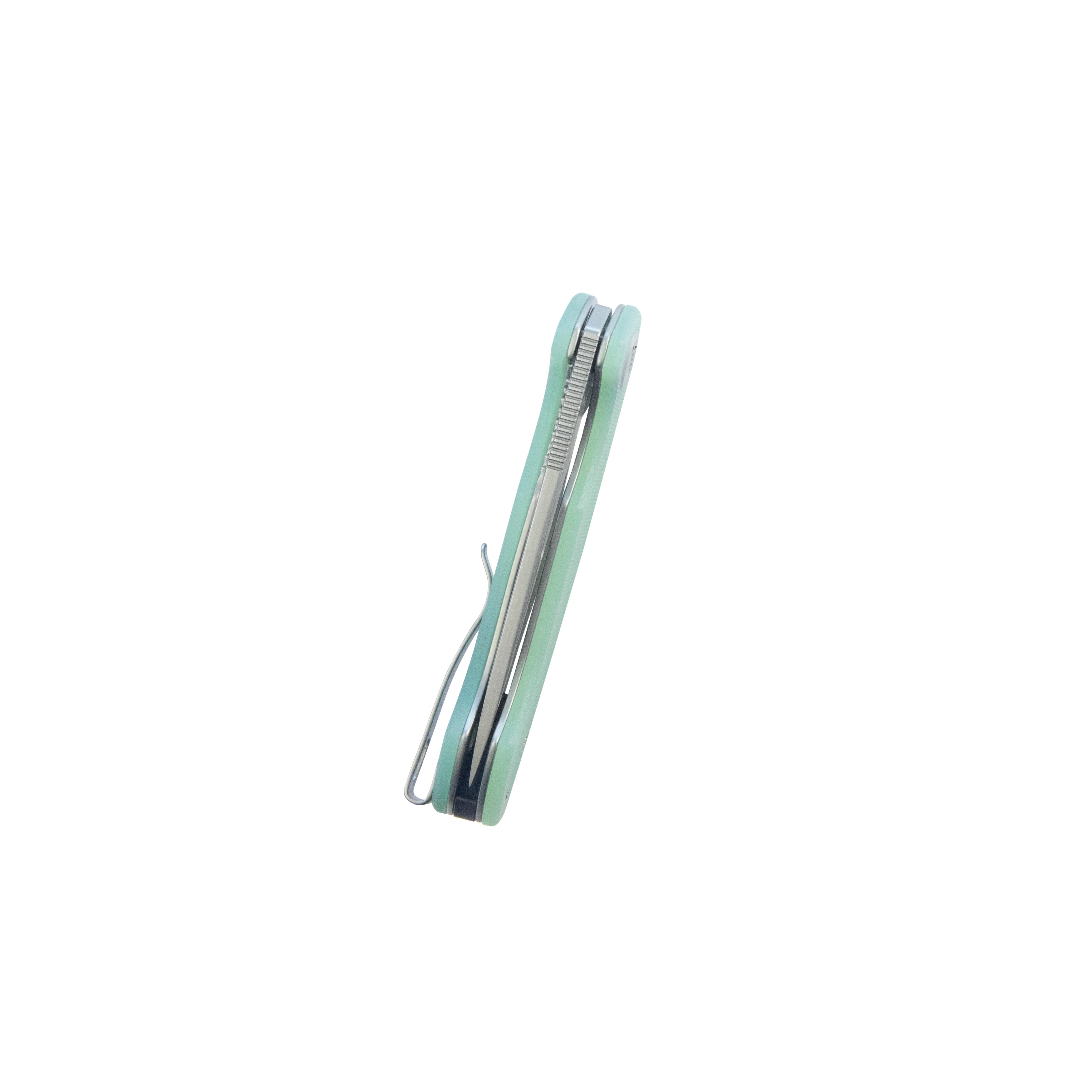 Kubey Dugu Liner Lock Folding Knife Jade G10 Handle 2.91'' Beadblast 14C28N Blade KU210I