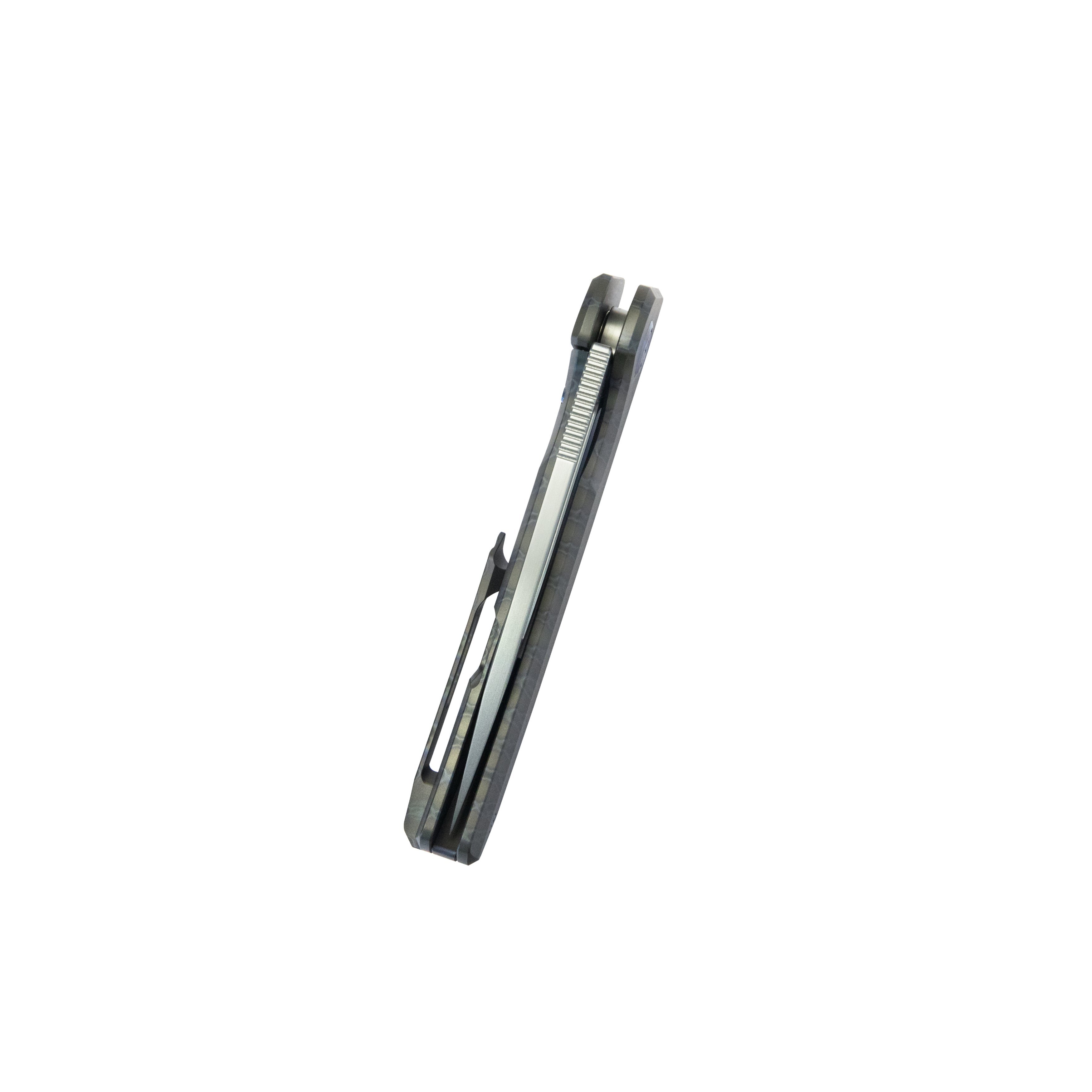 Kubey Hyperion Frame Lock Tactical Knife Flame 6AL4V Titanium Handle 3.5" Sandblast CPM-S35VN KB368F