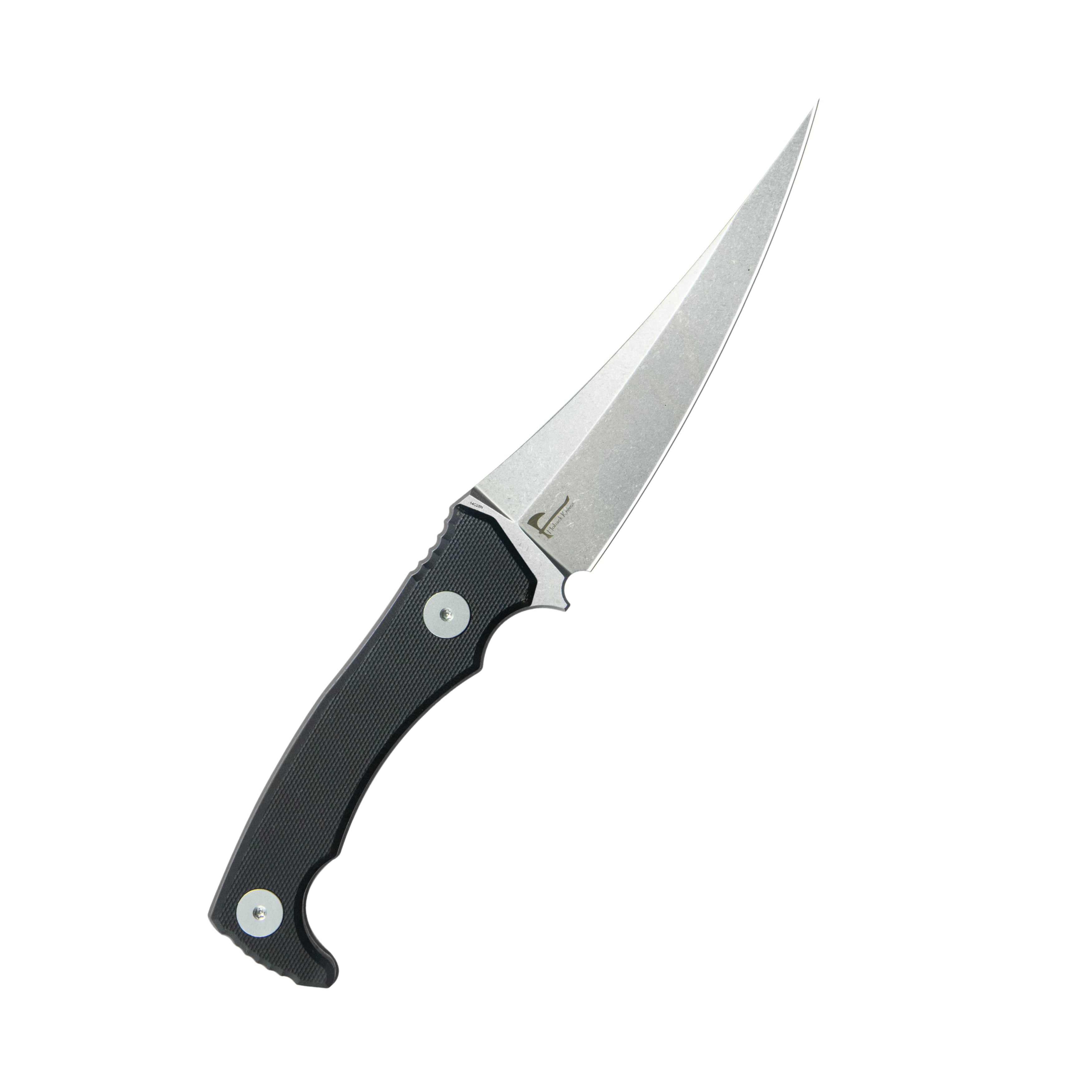Kubey Sicarii Fixed Blade Knife Black G10 Handle 4.57" Beadblast 14C28N Blade KU477A