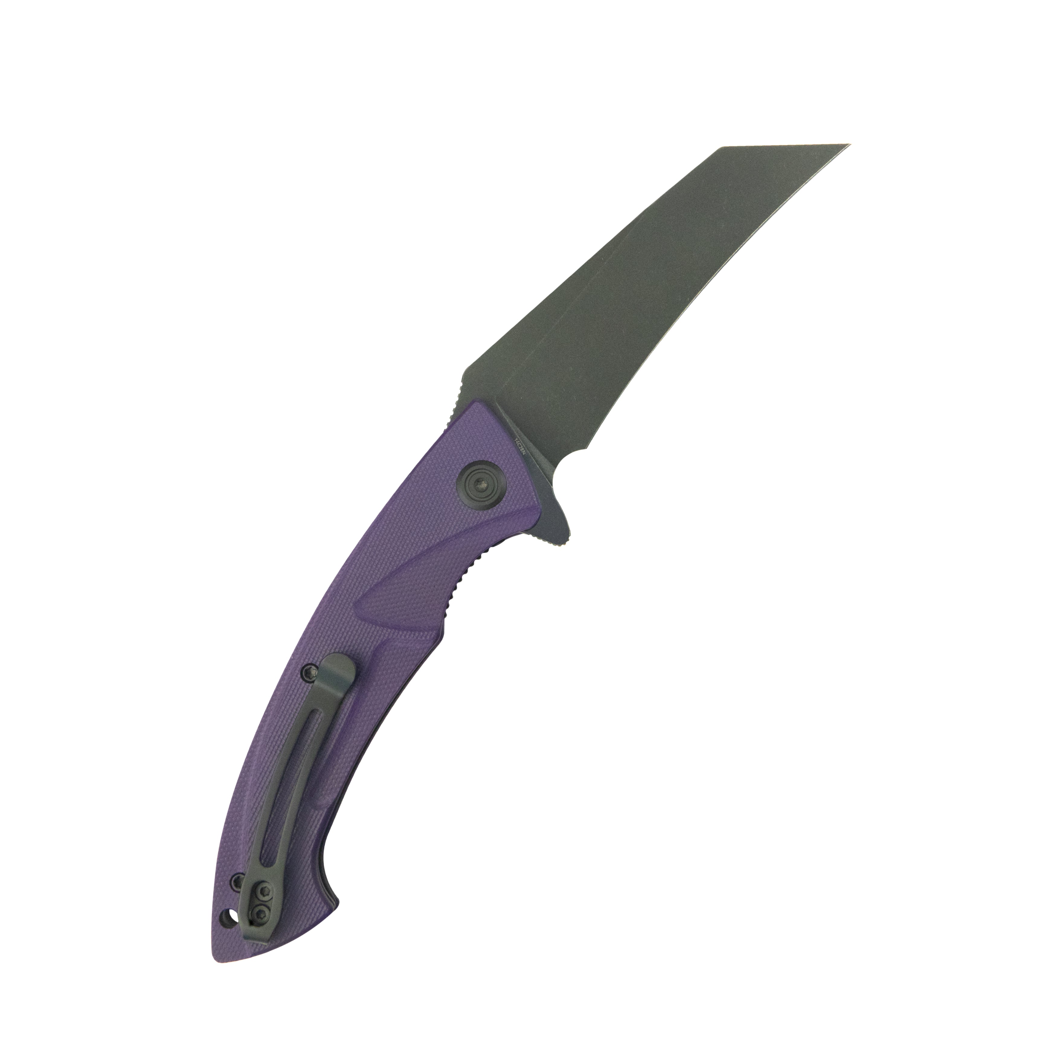 Kubey Anteater Liner Lock Folding Knife Purple G10 Handle 3.42" Blackwash 14C28N Blade KU212M