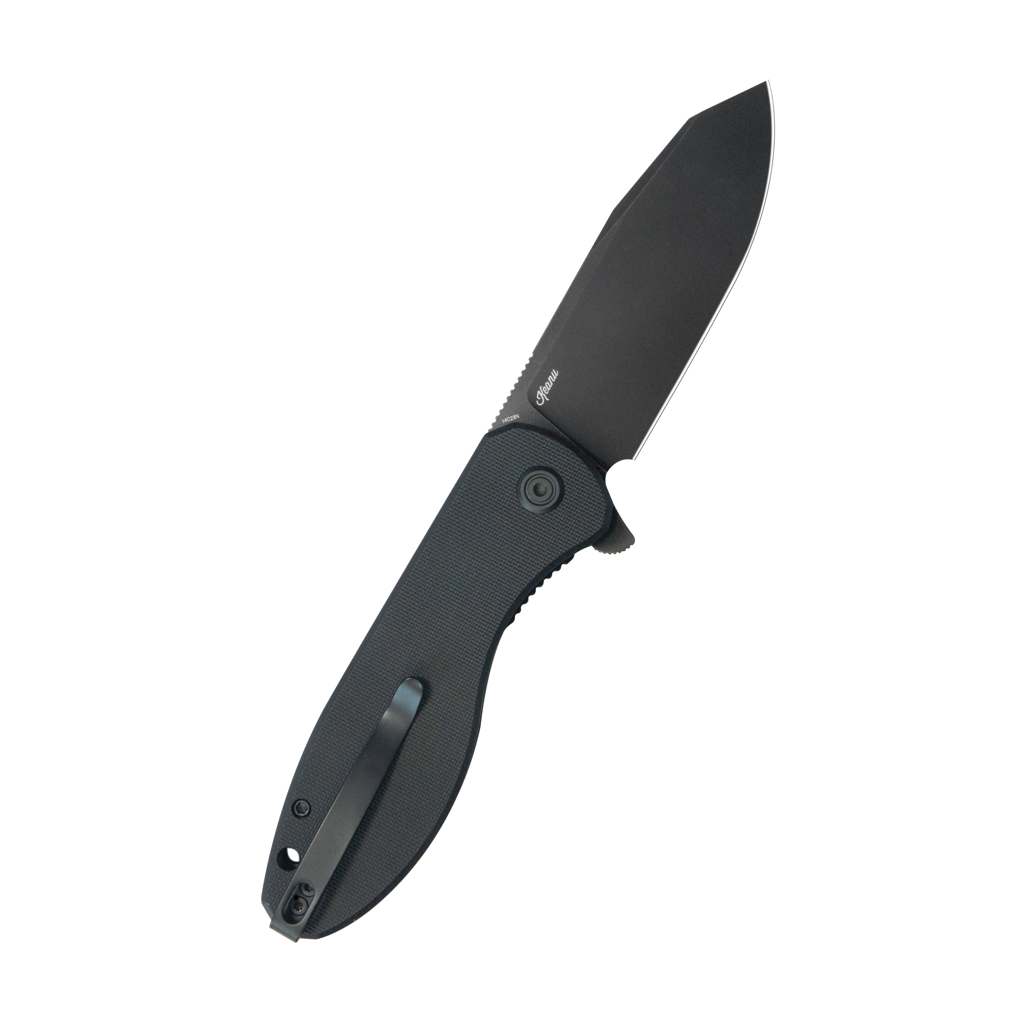 Master Chief Outdoor Folding Pocket Knife Black G10 Handle 3.43" Blackwash 14C28N KU358N