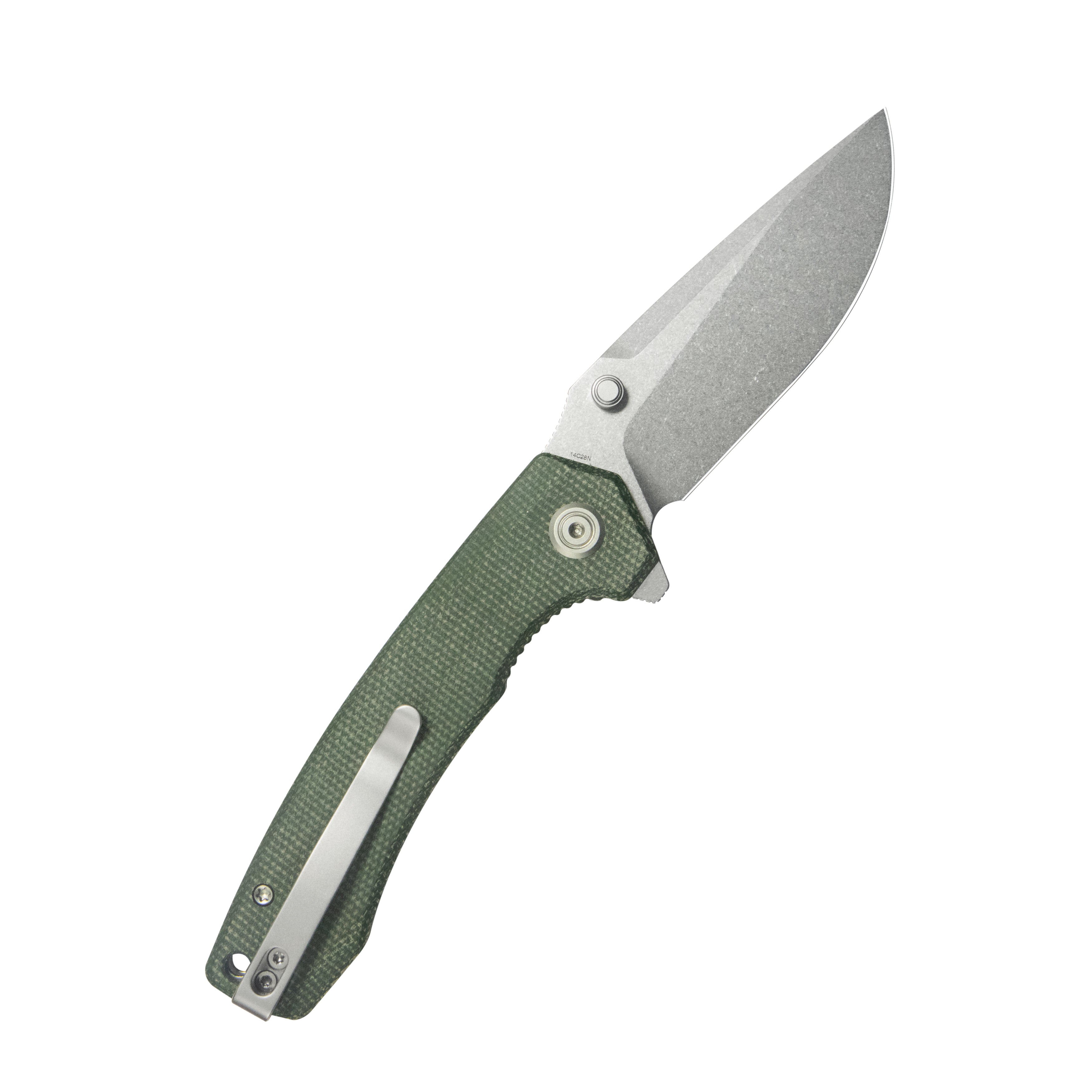 Calyce Liner Lock Flipper Folding Knife Green G10 Handle 3.27" Bead Blasted 14C28N KU901Q
