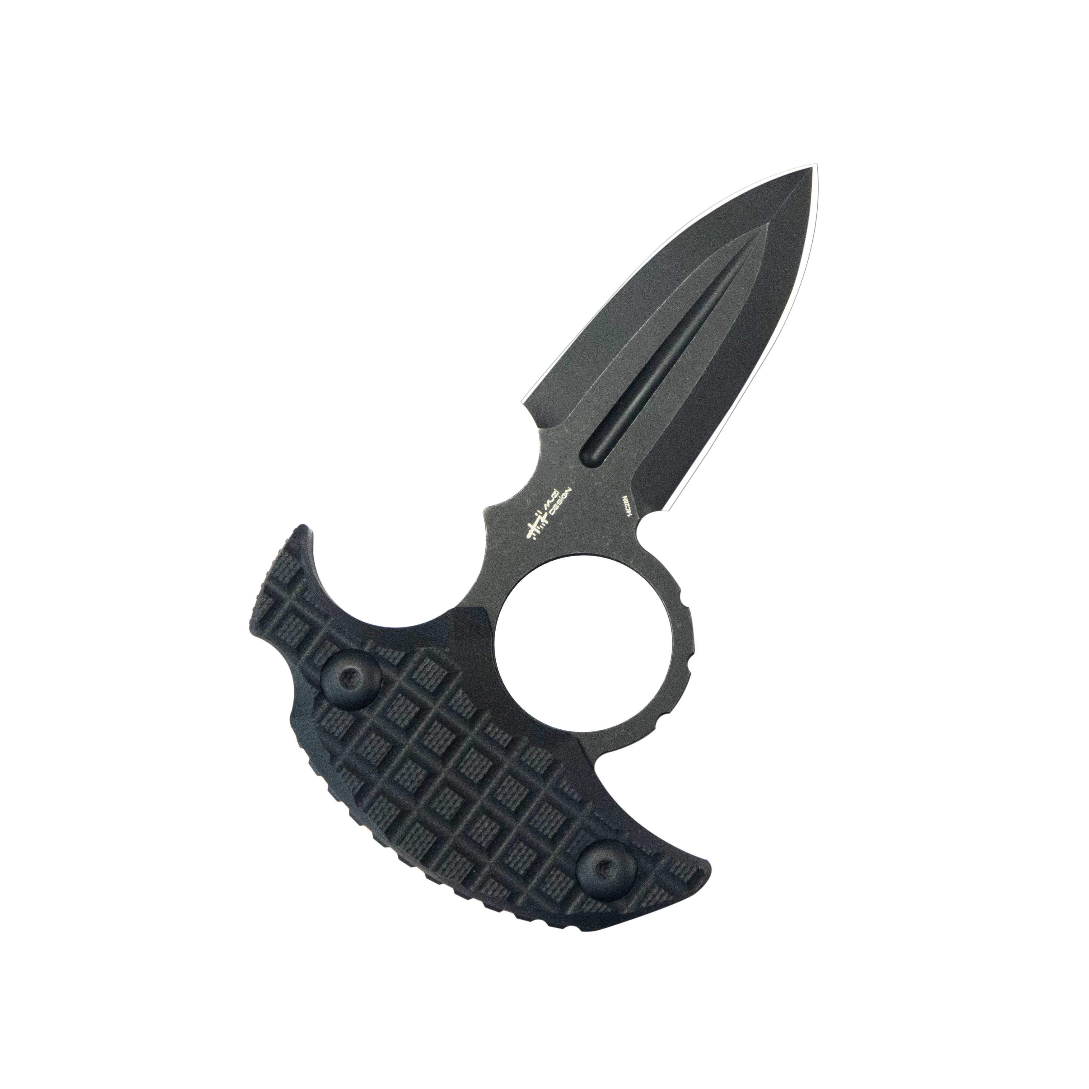 Kubey Cavy Fixed Blade Knife Black G10 Handle 2.95'' Blackwash 14C28N Blade KU403B