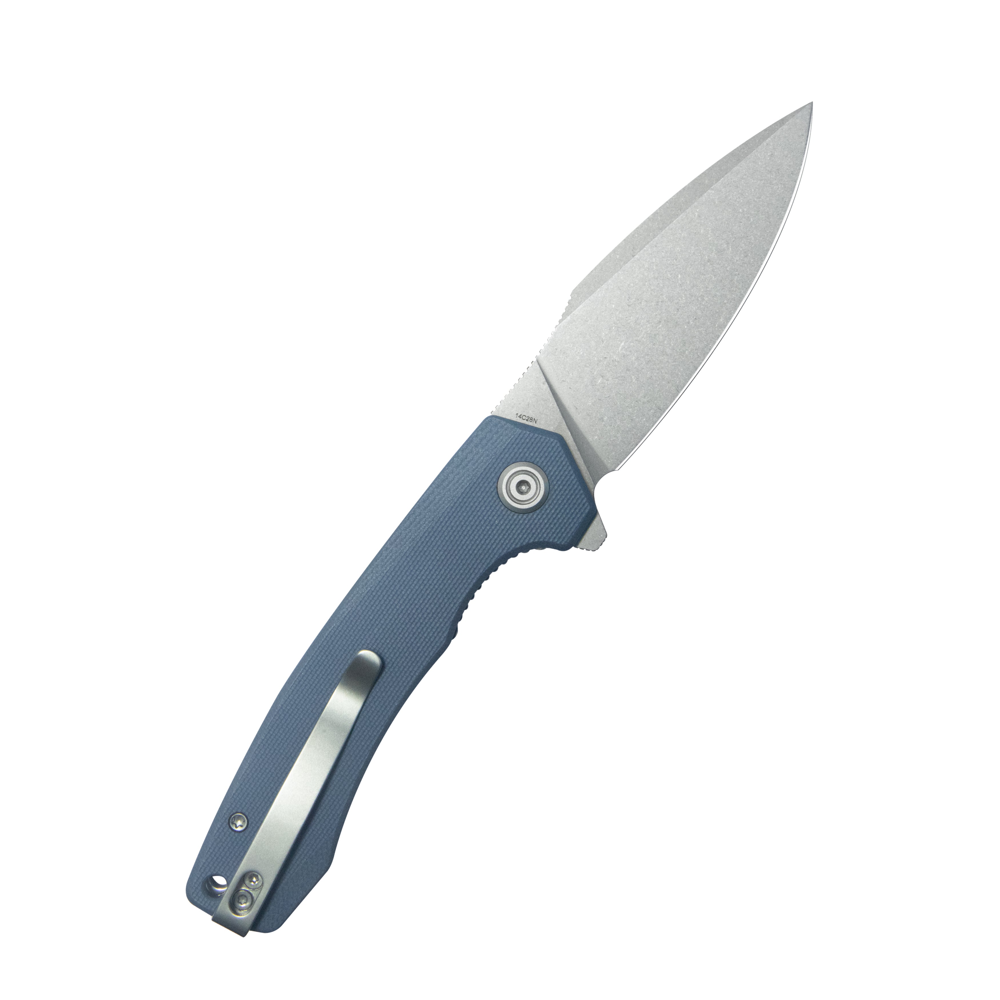 Calyce Liner Lock Flipper Folding Knife Blue G10 Handle 3.27" Bead Blasted 14C28N KU901U