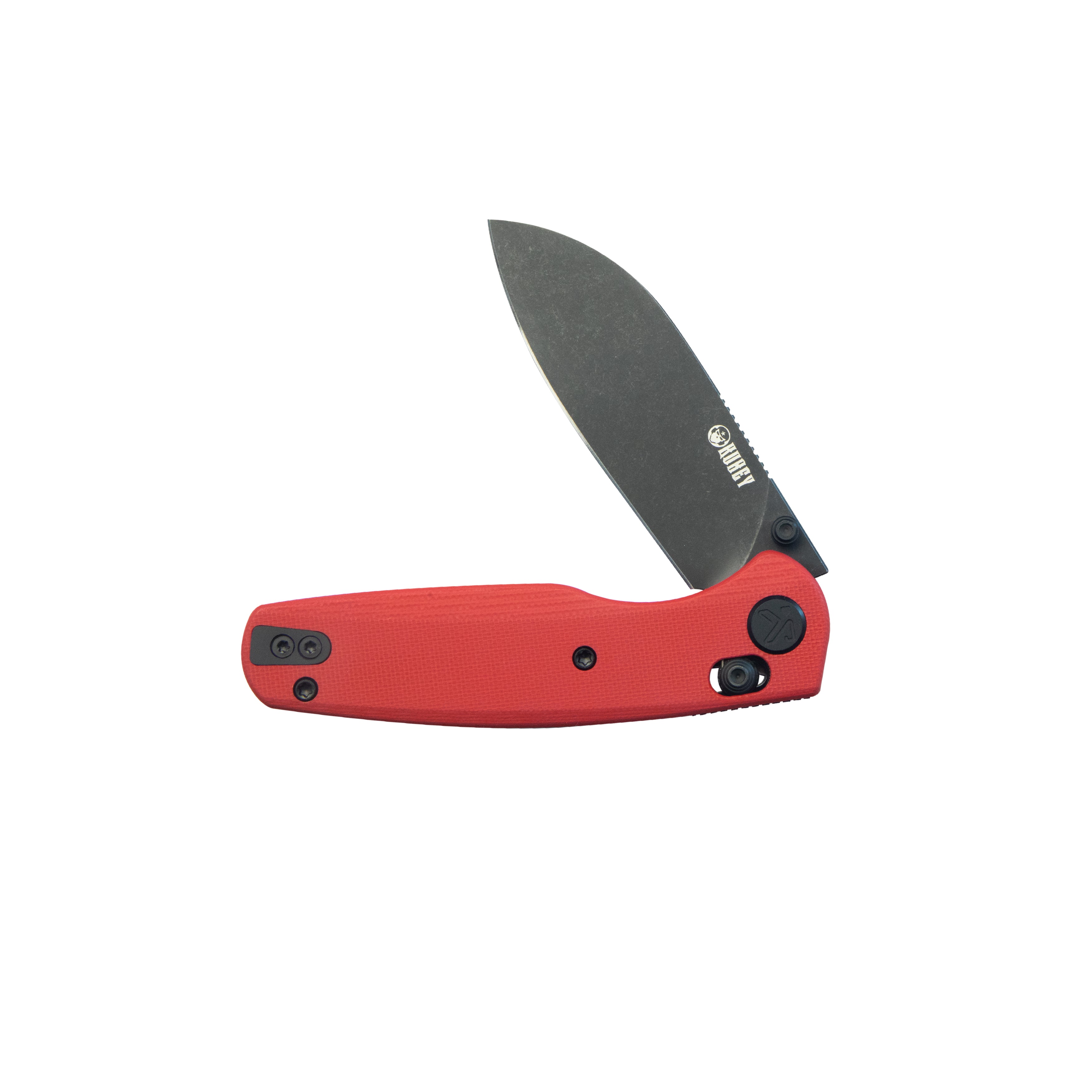 Kubey Breeze Every Carry Pocket Knife Crossbar Lock Red G10 Handle 3.03" Blackwash 14C28N Blade KU288F