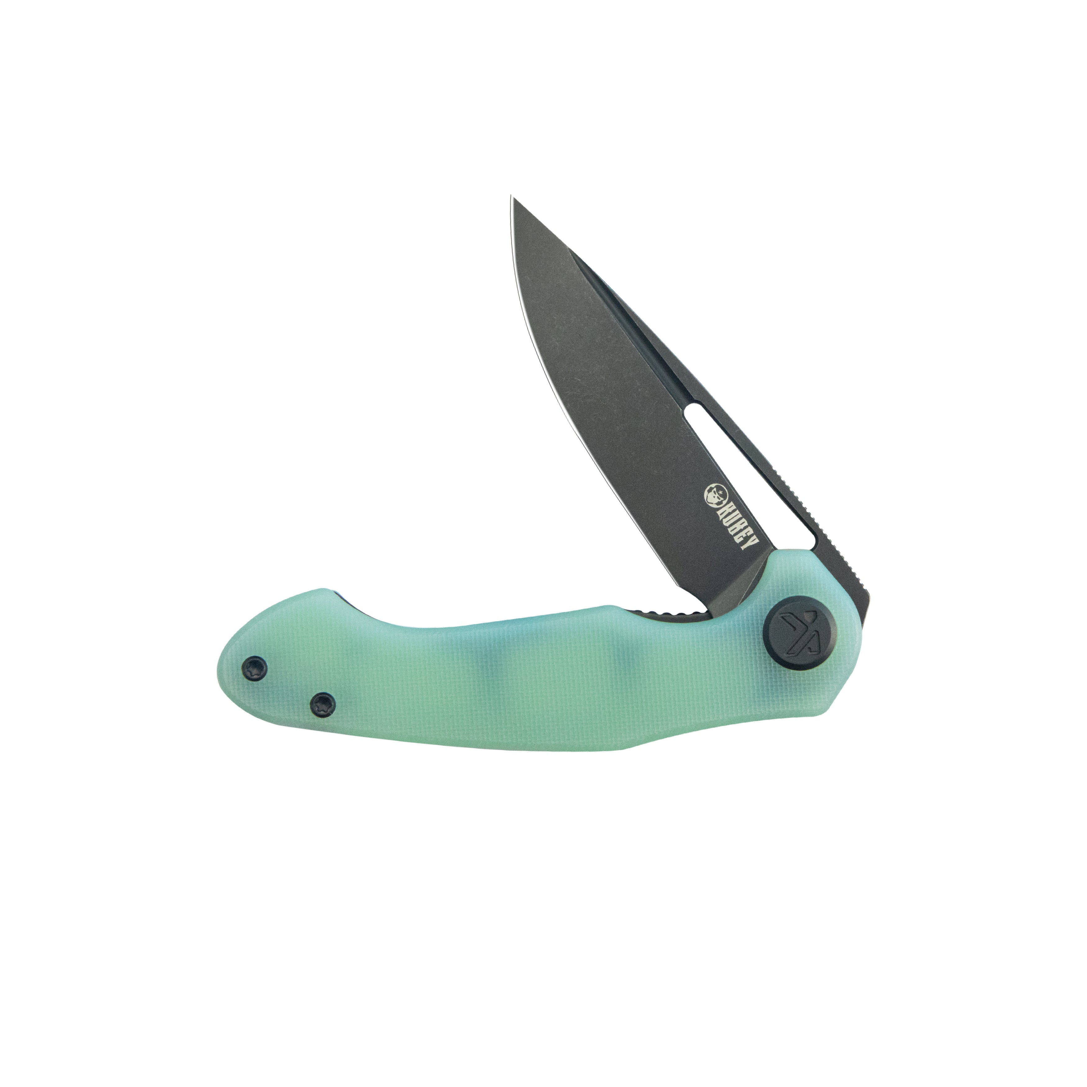Kubey Dugu Liner Lock Folding Knife Jade G10 Handle 2.91'' Blackwash 14C28N Blade KU210K