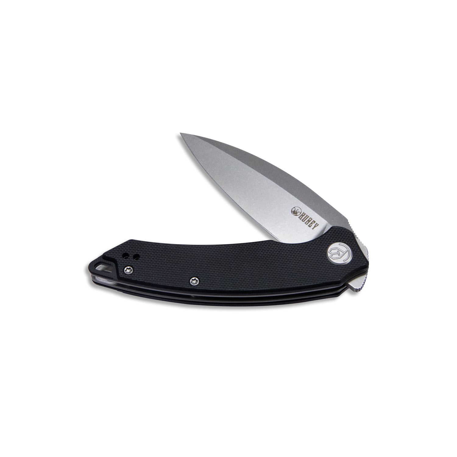 Leaf Liner Lock Front Flipper Folding Knife Black G10 Handle 2.99" Bead Blasted AUS-10 KU333A