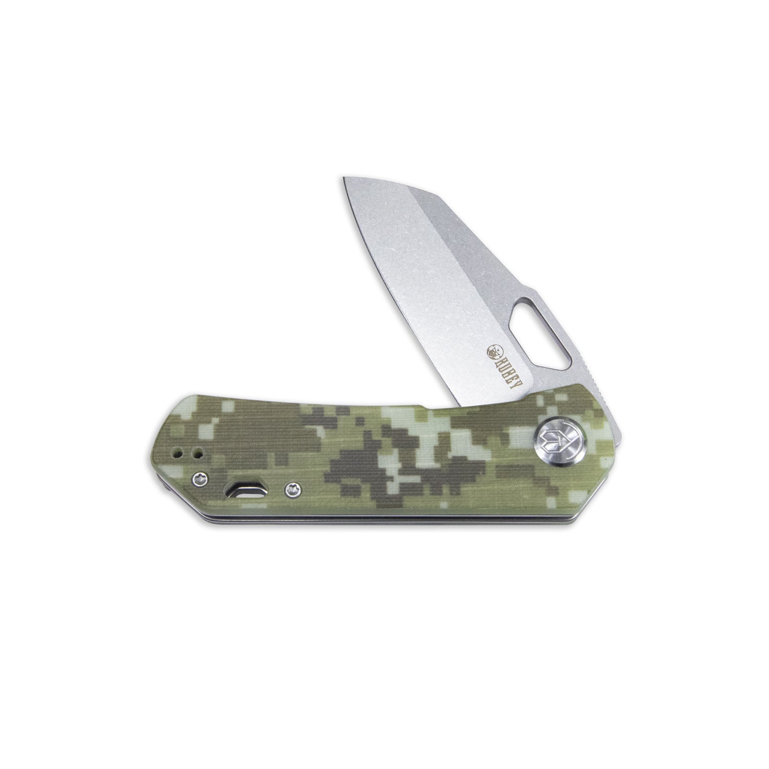 Duroc Liner Lock Flipper Small Pocket Folding Knife Camo Handle 2.91" Bead Blasted AUS-10 KU332J