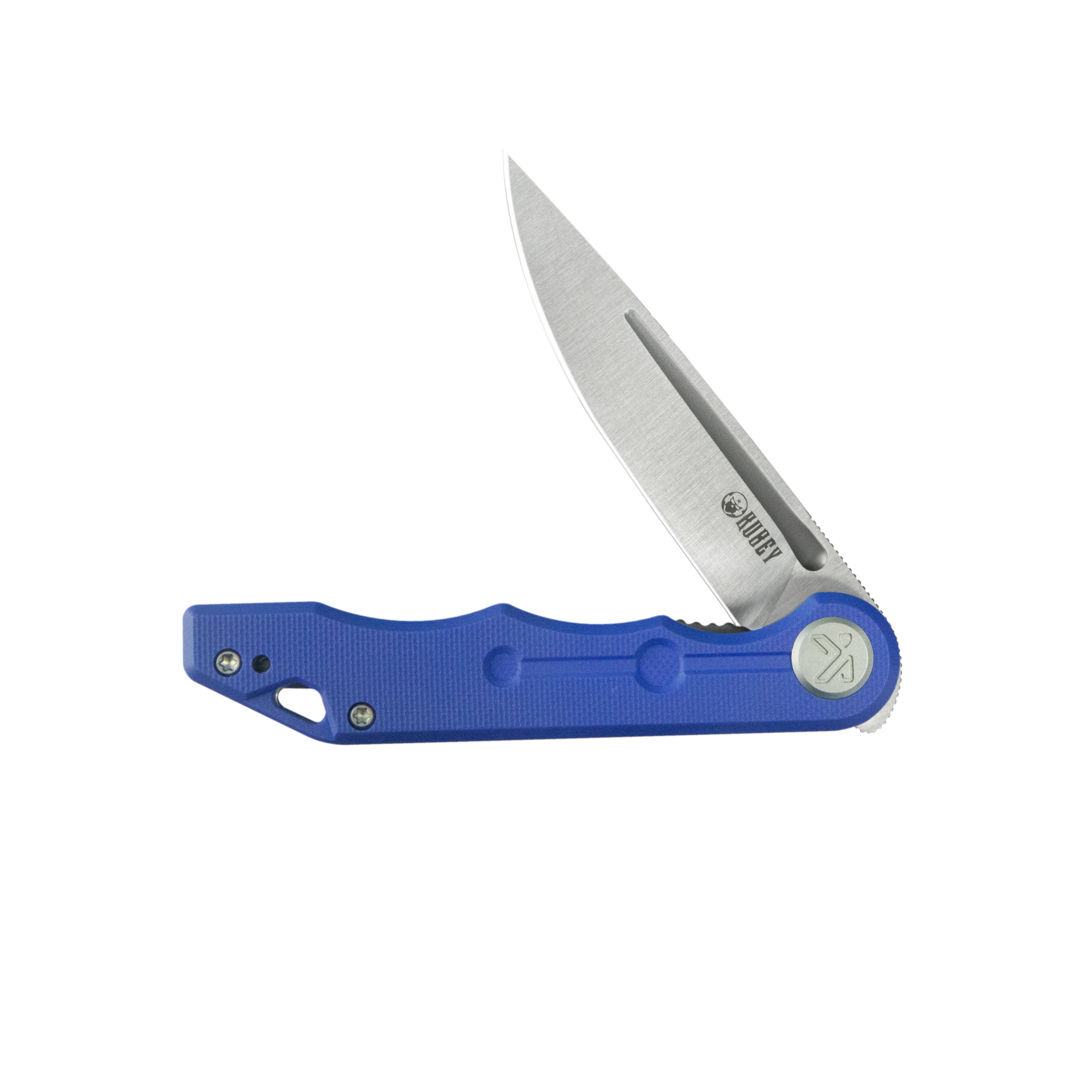Kubey Mizo Liner Lock Front Flipper Folding Knife Blue G10 Handle 3.15" Satin 14C28N KU2101B