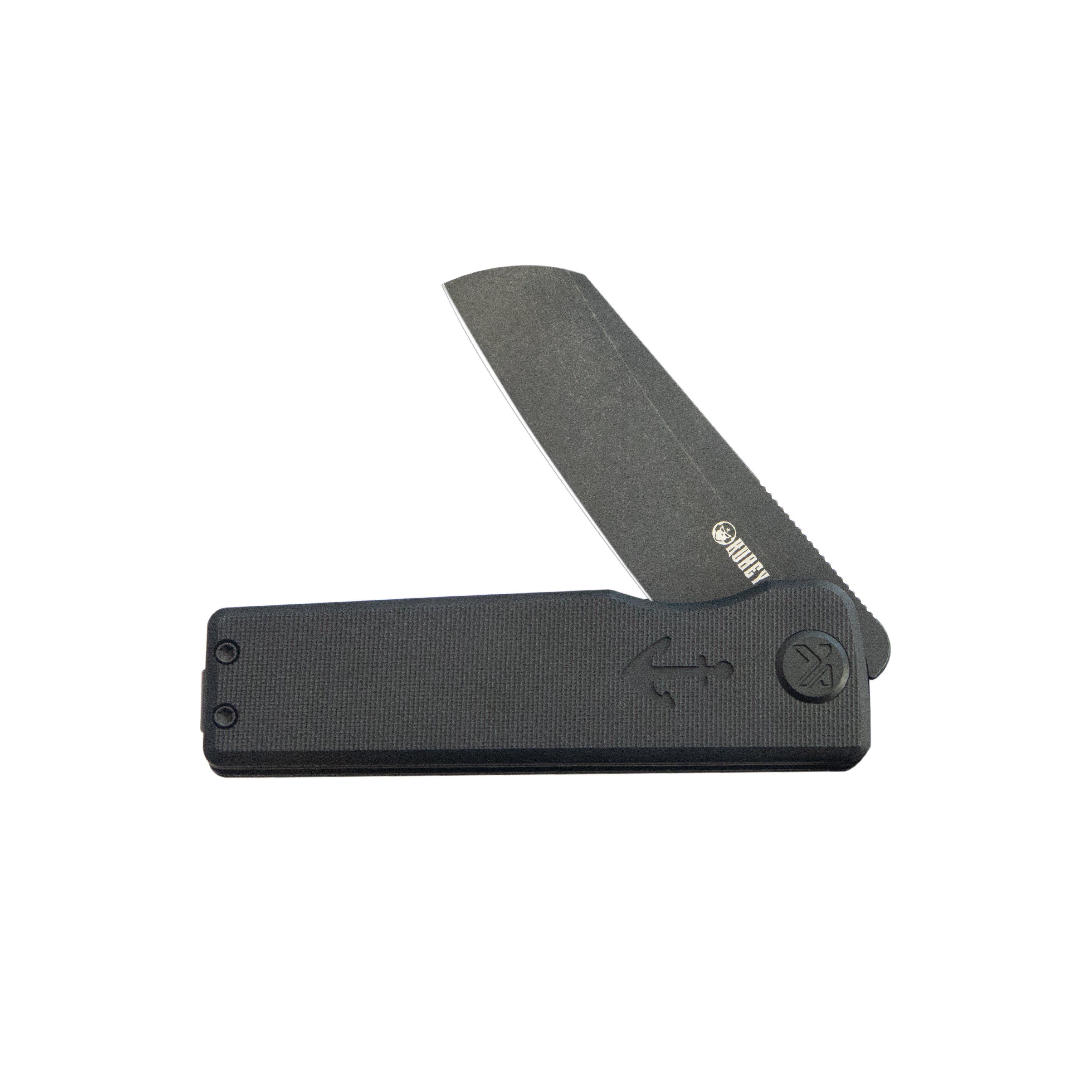 Kubey Sailor Liner Lock Flipper Outdoor Folding Knife Black G10 Handle 3.11" Blackwash 14C28N Blade KU317I
