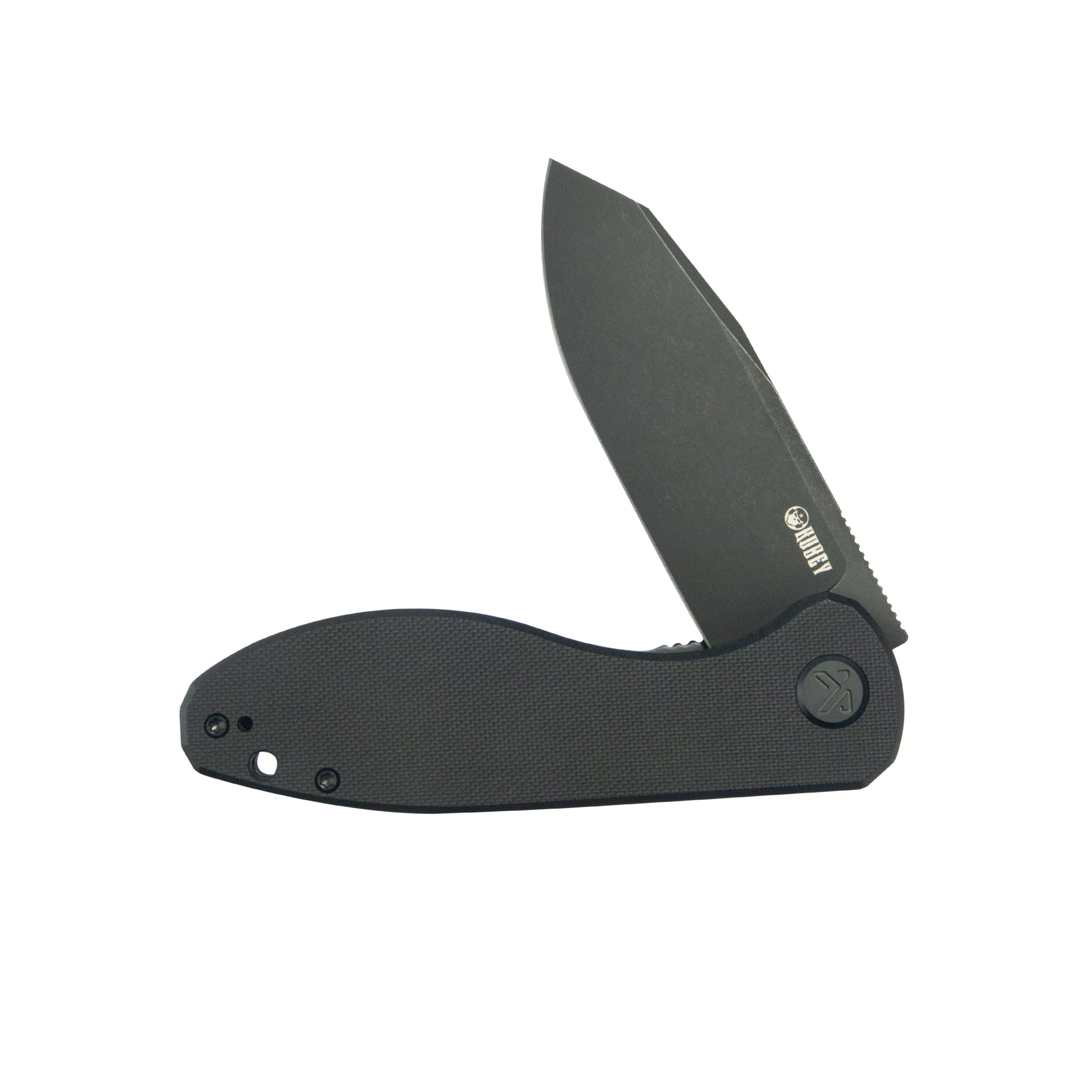 Master Chief Outdoor Folding Pocket Knife Black G10 Handle 3.43" Blackwash 14C28N KU358N