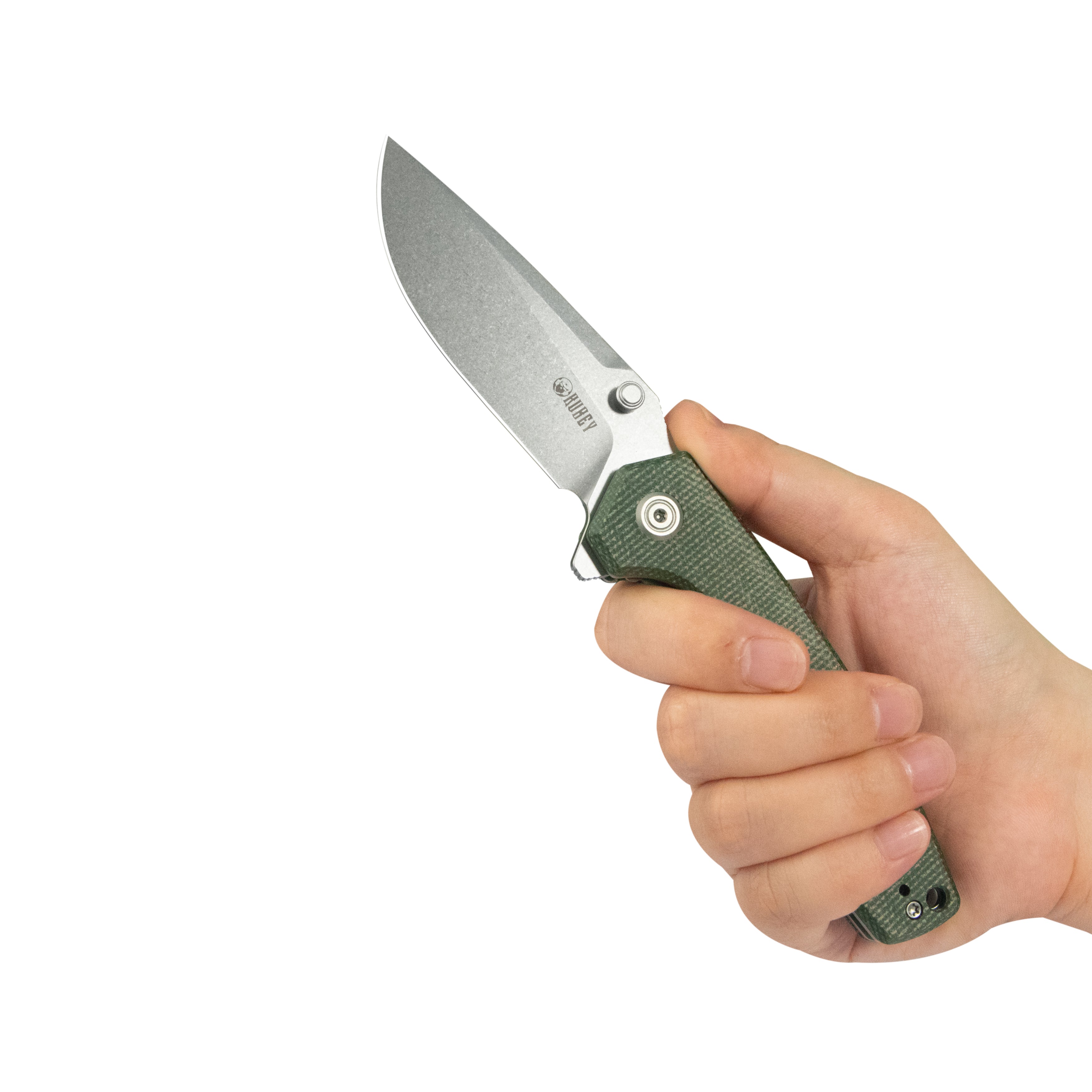 Calyce Liner Lock Flipper Folding Knife Green G10 Handle 3.27" Bead Blasted 14C28N KU901Q