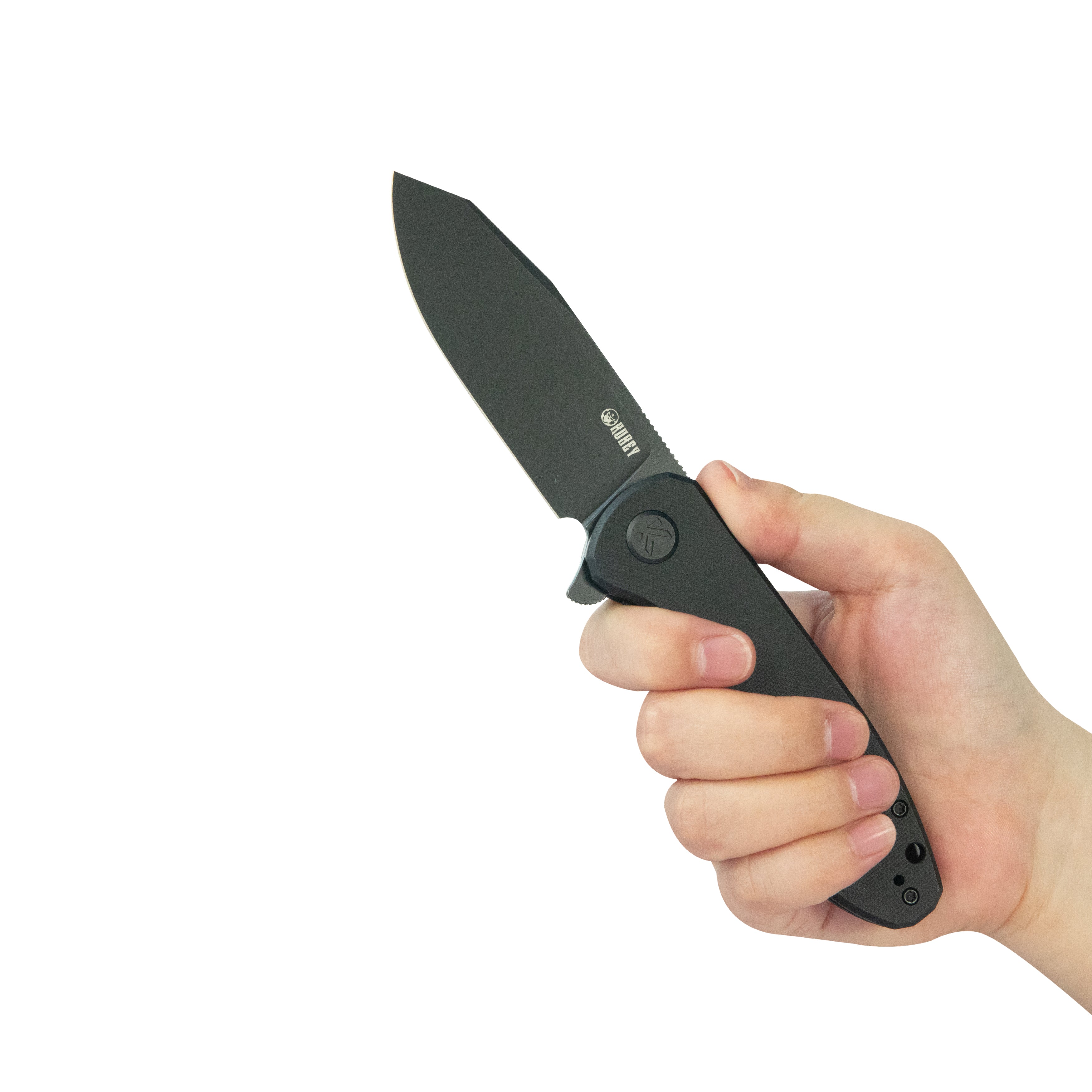 Master Chief Outdoor Folding Pocket Knife Black G10 Handle 3.43" Blackwash 14C28N KU358N