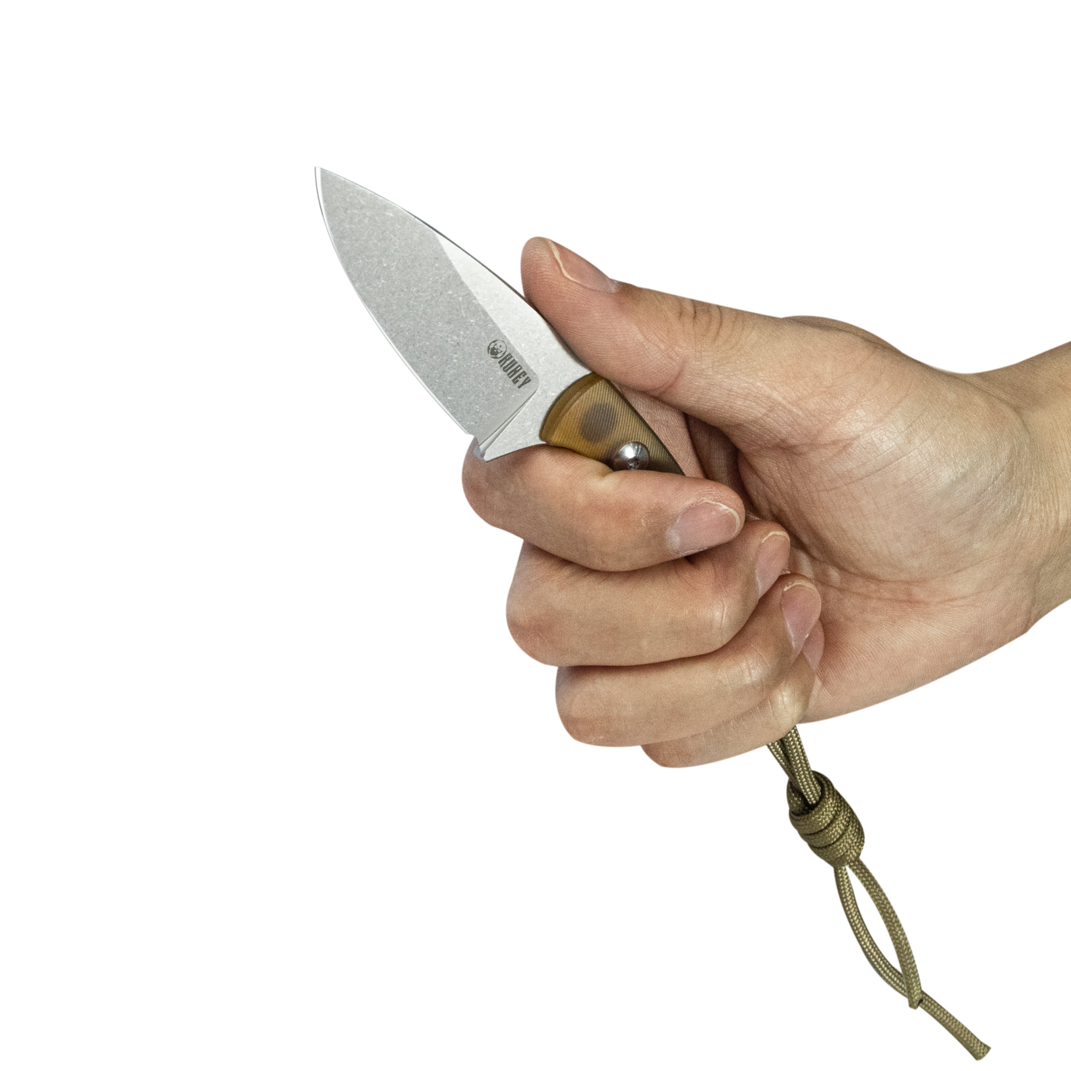 Kubey Bloom Fixed Blade Knife Ultem w/ Diagonal Milling Handle 2.60" Beadblast 14C28N Blade KU411C