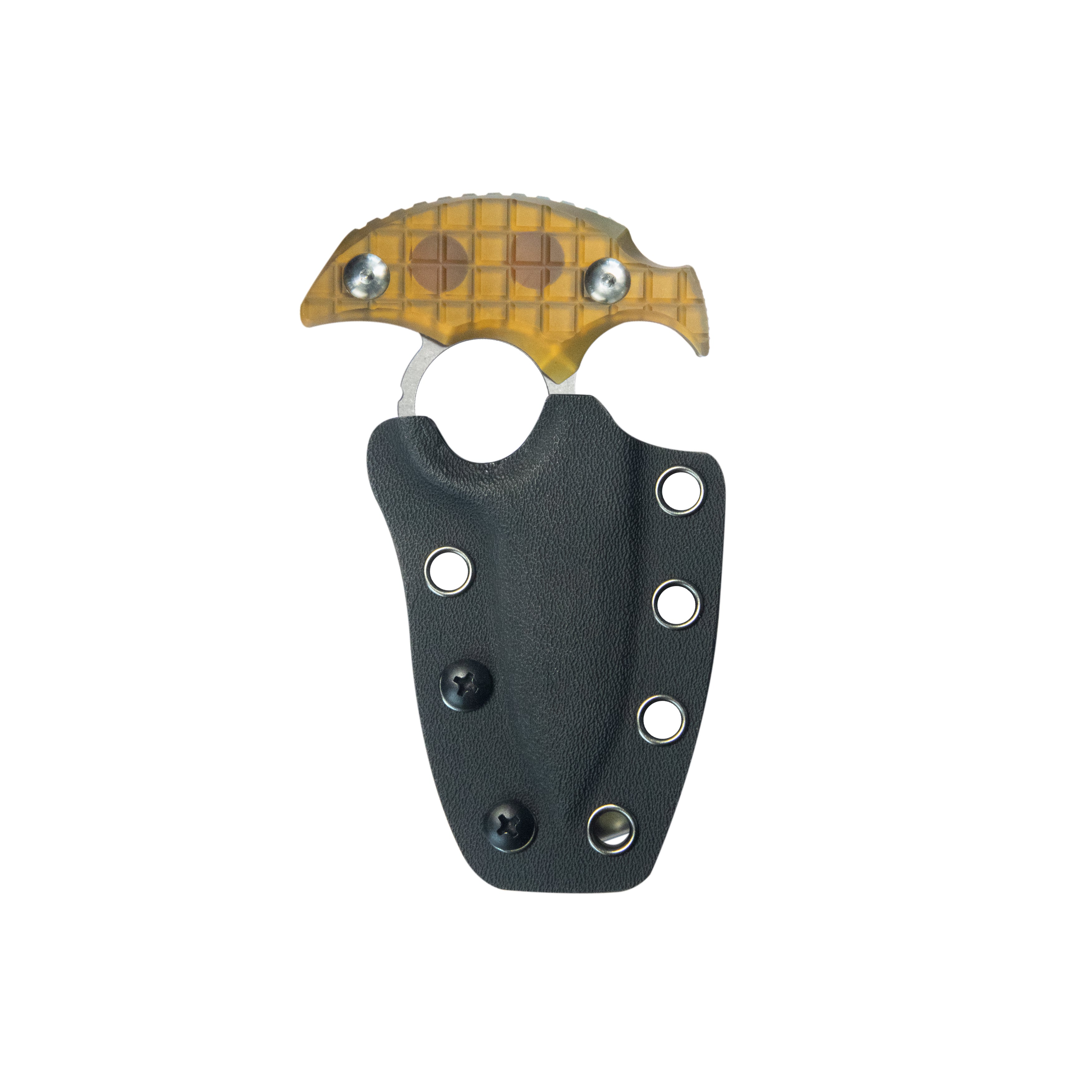 Kubey Cavy Fixed Blade Knife Ultem Handle 2.95'' Stonewash 14C28N Blade KU403F