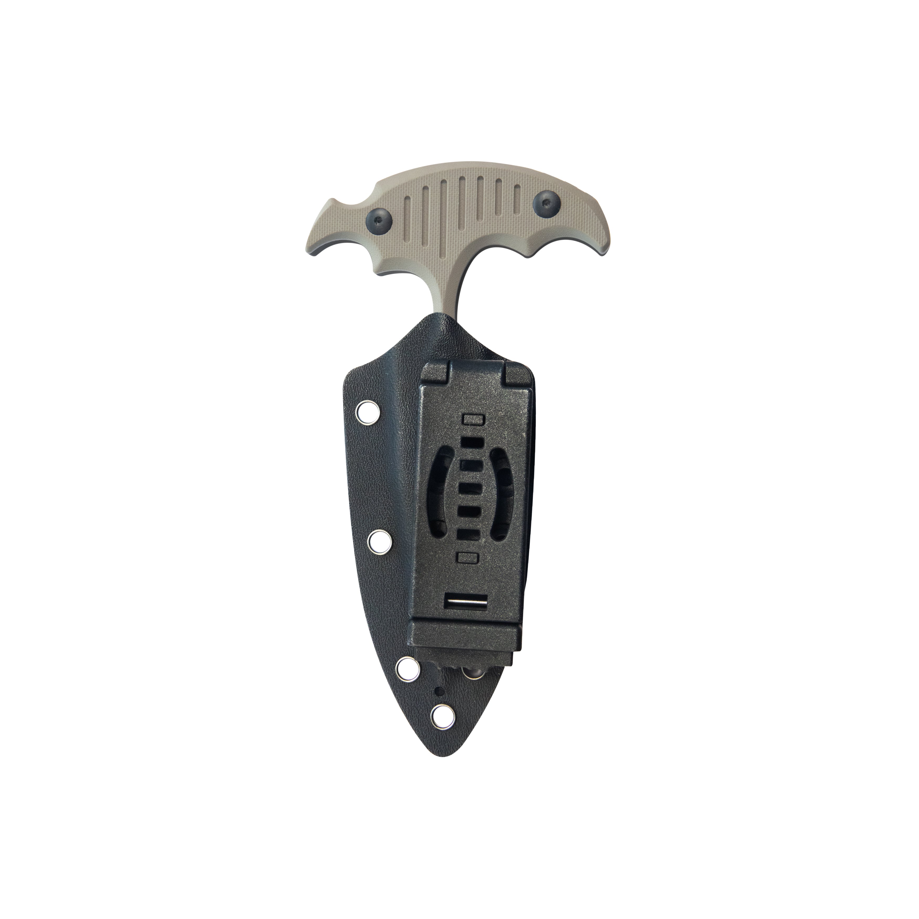 Medusa Push Dagger Fixed Blade Outdoor Knives w/ Kydex Sheath Tan G-10 Black Coating 14C28N KU242E