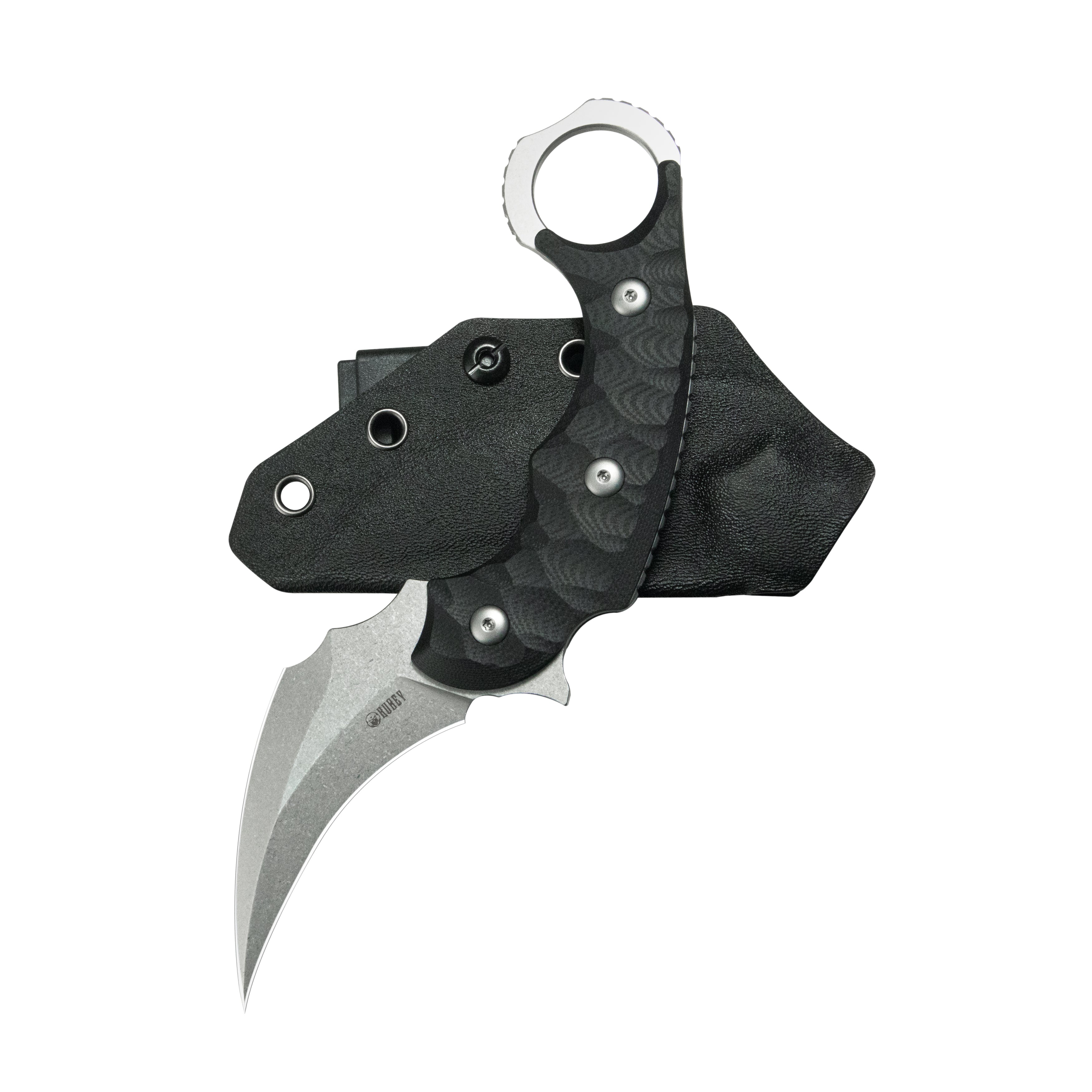 Kubey Velociraptor Pikal Karambit Fixed Blade Knife G-10 Handle 2.99" Beadblast 14C28N Blade KU448A