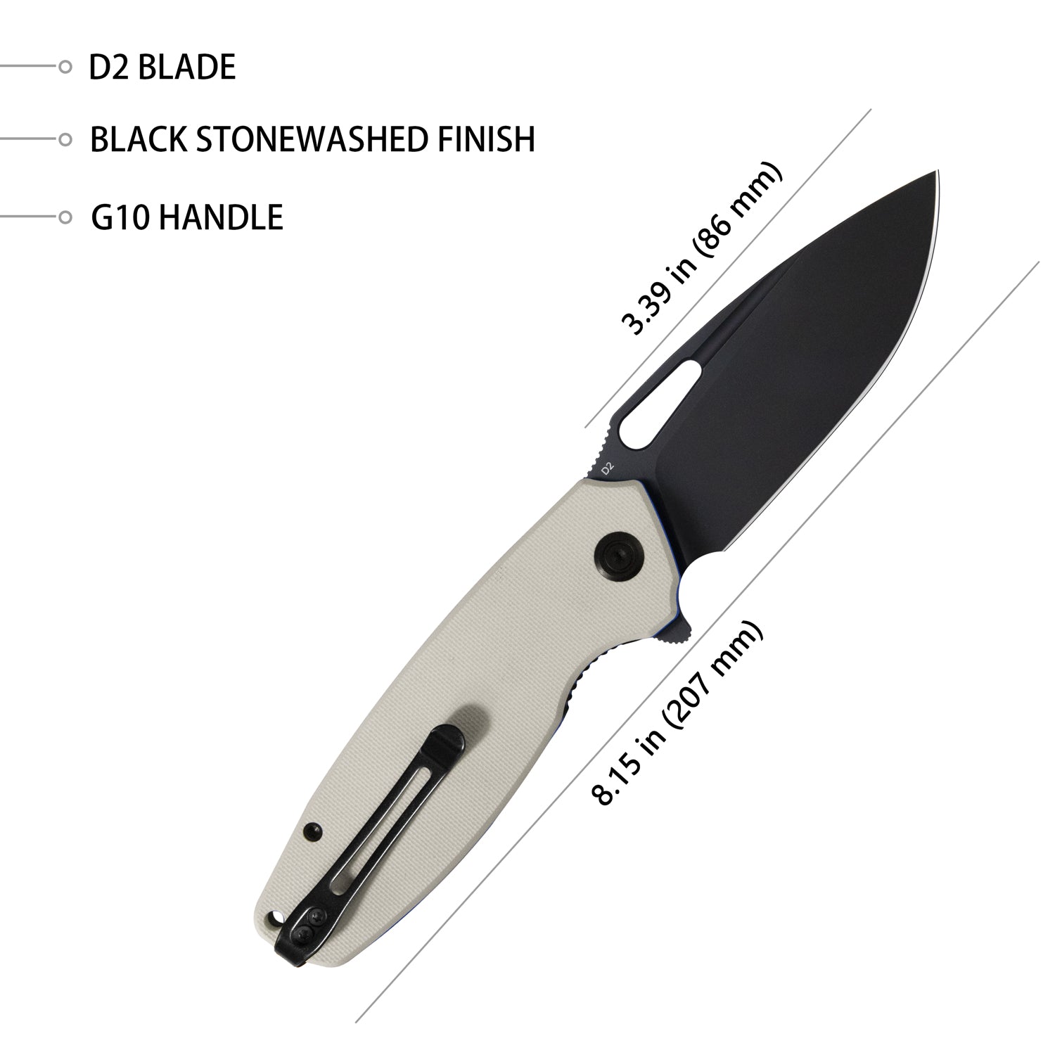 Tityus Linerlock Black White KU322H