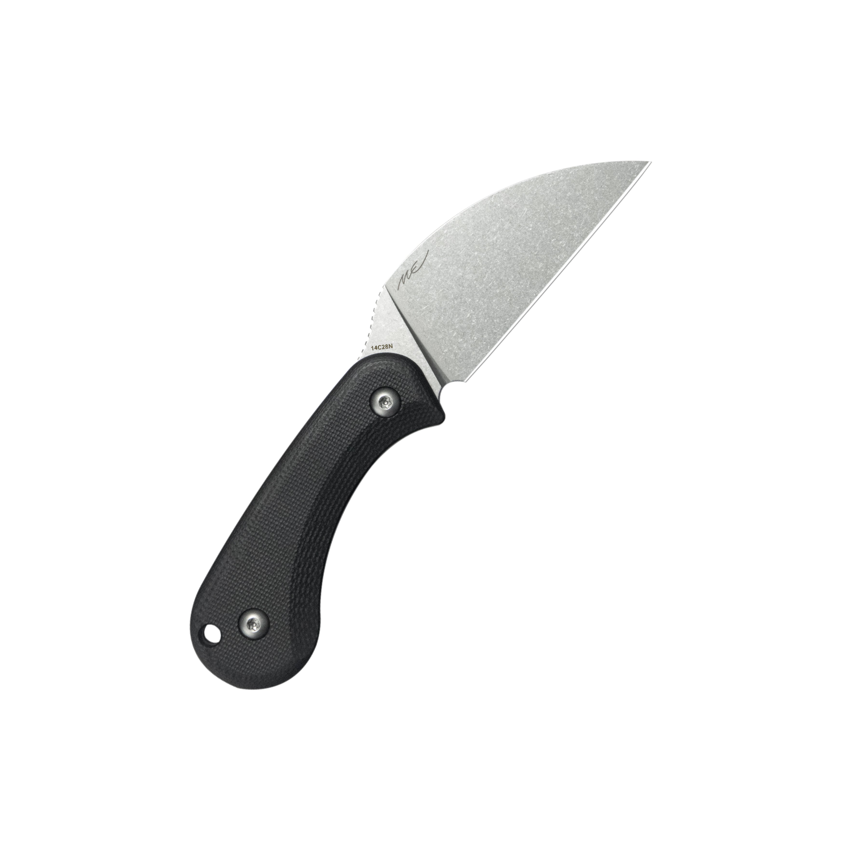 Kubey Pixie Fixed Blade Knife Black G-10 Handle 2.36" Beadblast 14C28N Blade KU424A