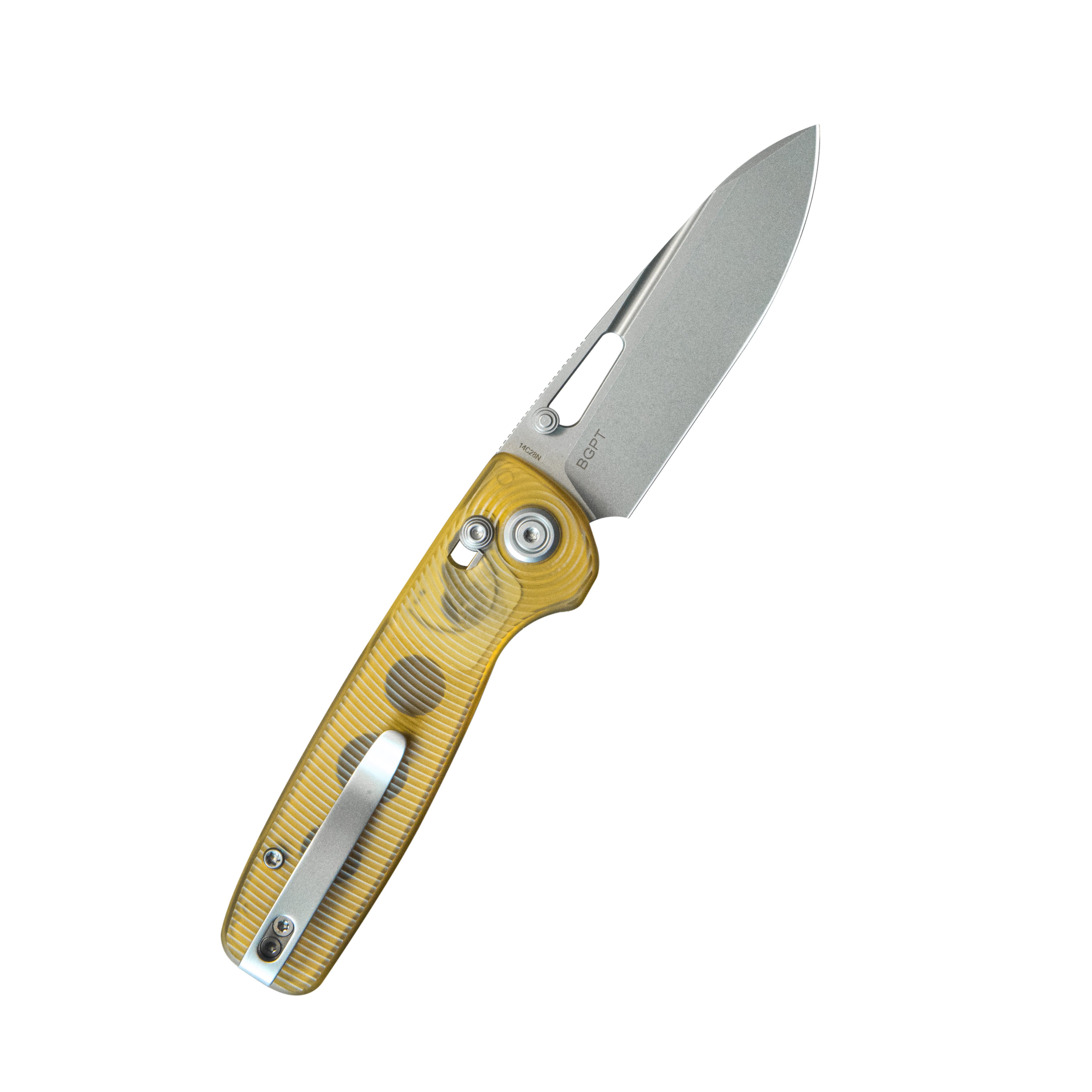 Kubey Bluff Axis lock Everyday Carry Folding Knife Ultem Handle 3.19" Sandblast 14C28N KU248E