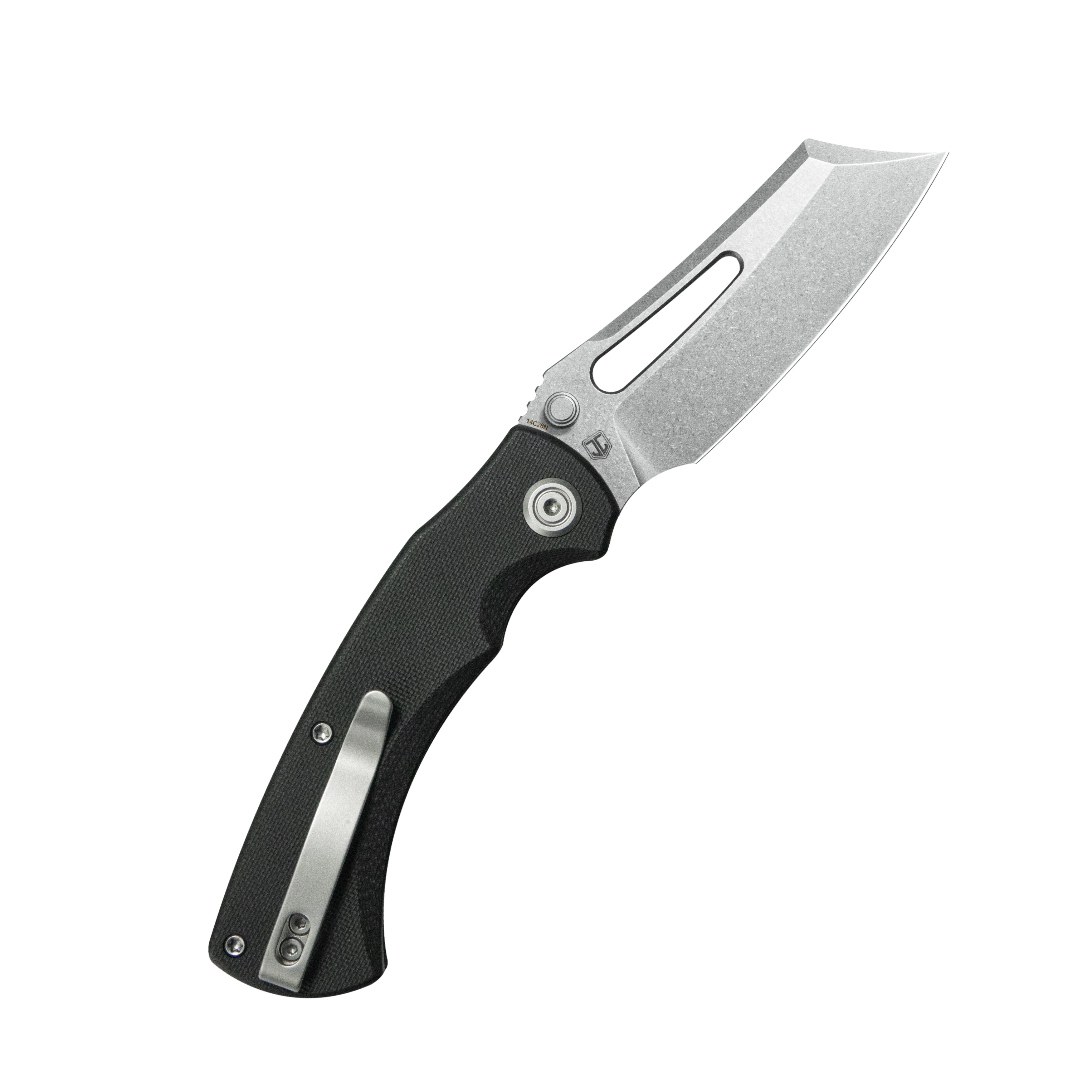 Kubey Dheo EDC Folding Knife Black G-10 Handle 3.15" Beadblast Sandvik 14C28N Blade Knife KU378A
