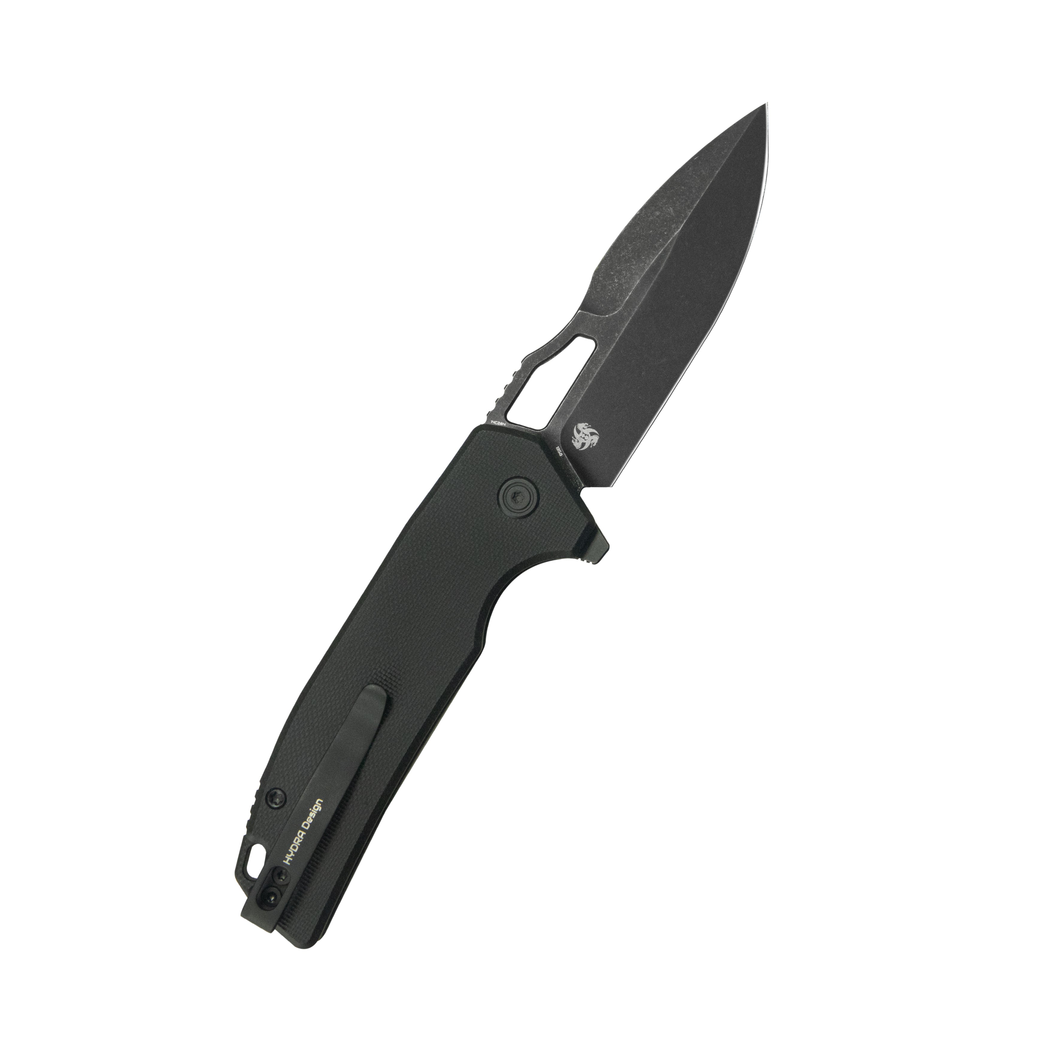 Kubey RDF Pocket Folding Knife Black G-10 Handle 3.11" Blackwash 14C28N Blade Knife KU316G