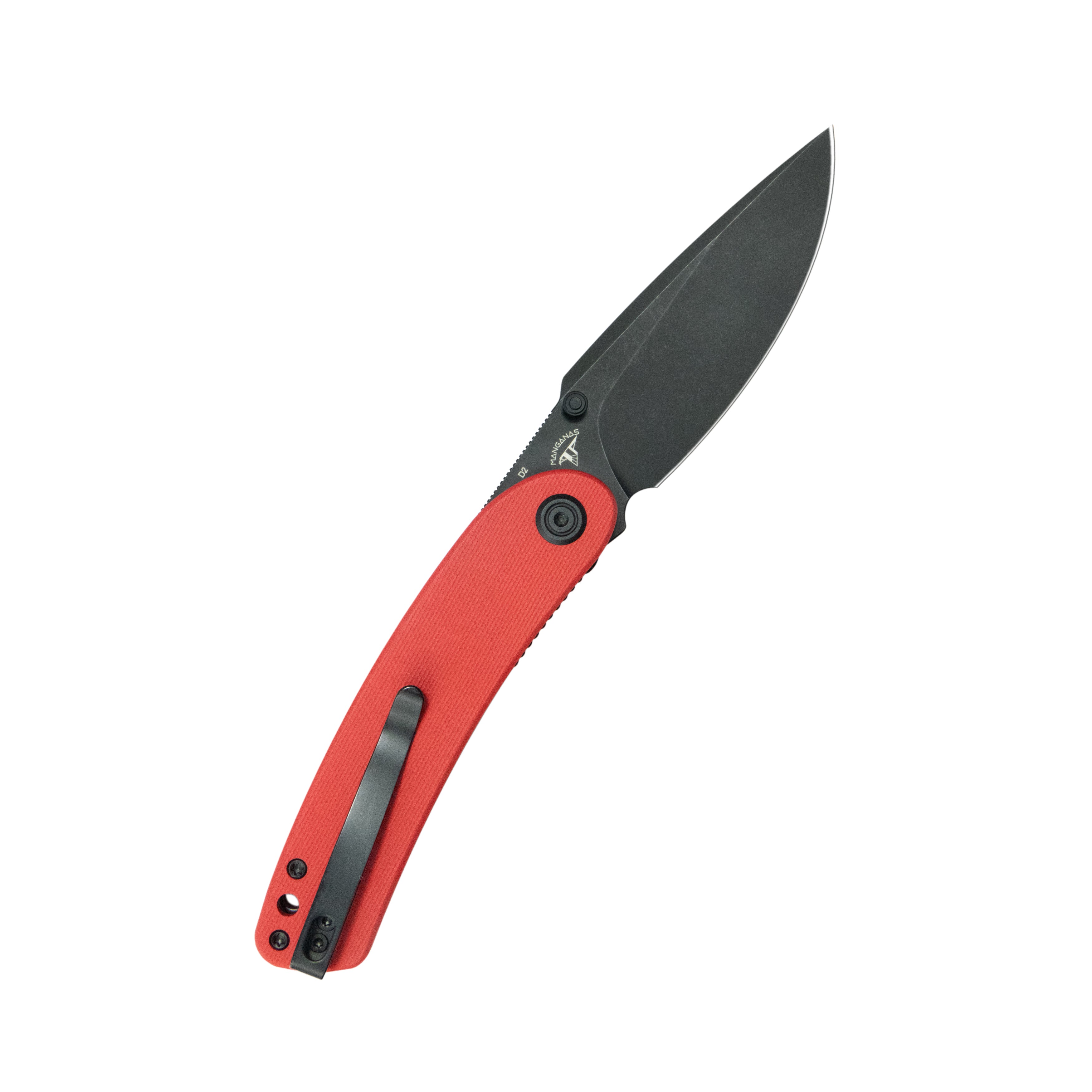 Kubey Momentum Liner Lock Folding Knife Red G10 Handle 3.43" Blackwash D2 KU344P