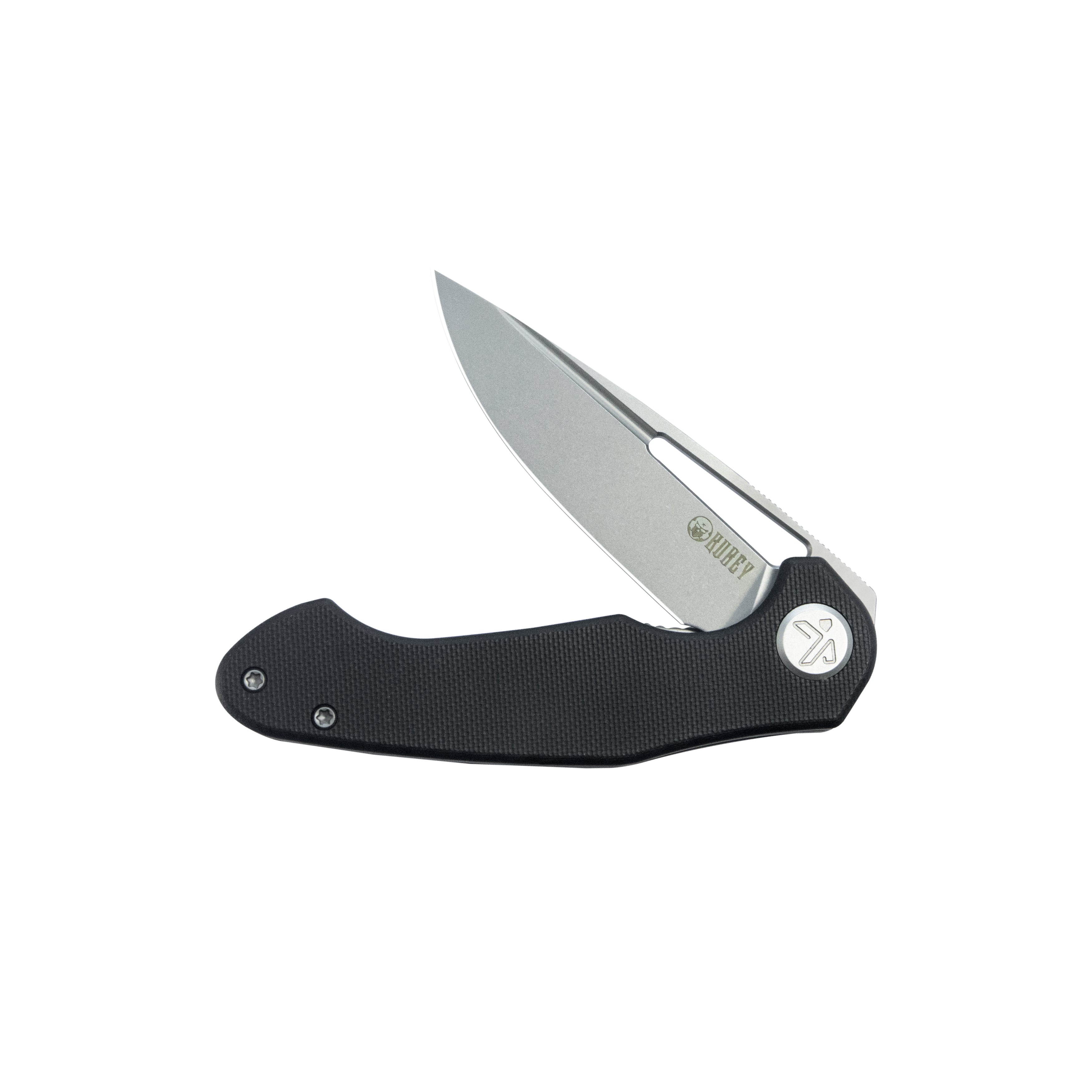 Kubey Dugu Liner Lock Folding Knife Black G10 Handle 2.91'' Beadblast 14C28N Blade KU210E